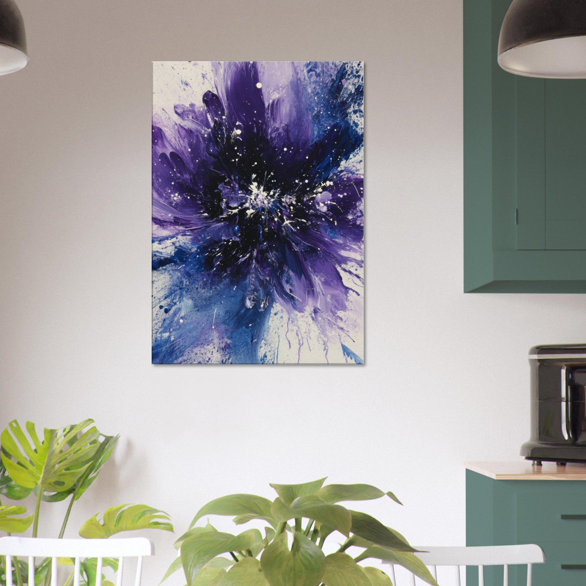 Canvas Portrait - Cosmic Bloom An abstract explosion of deep purple - Shop Ai Art WebShop - Digital Art online Store