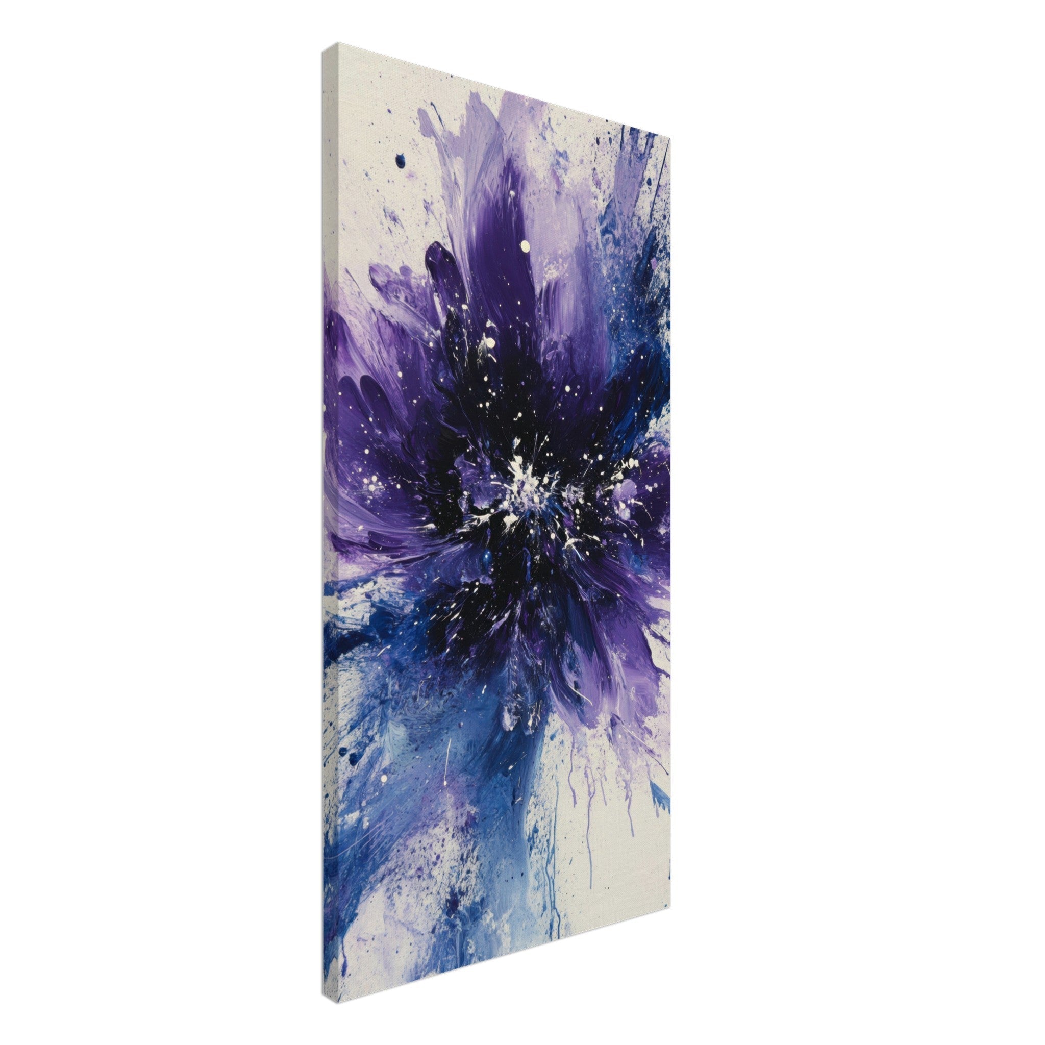 Canvas Portrait - Cosmic Bloom An abstract explosion of deep purple - Shop Ai Art WebShop - Digital Art online Store