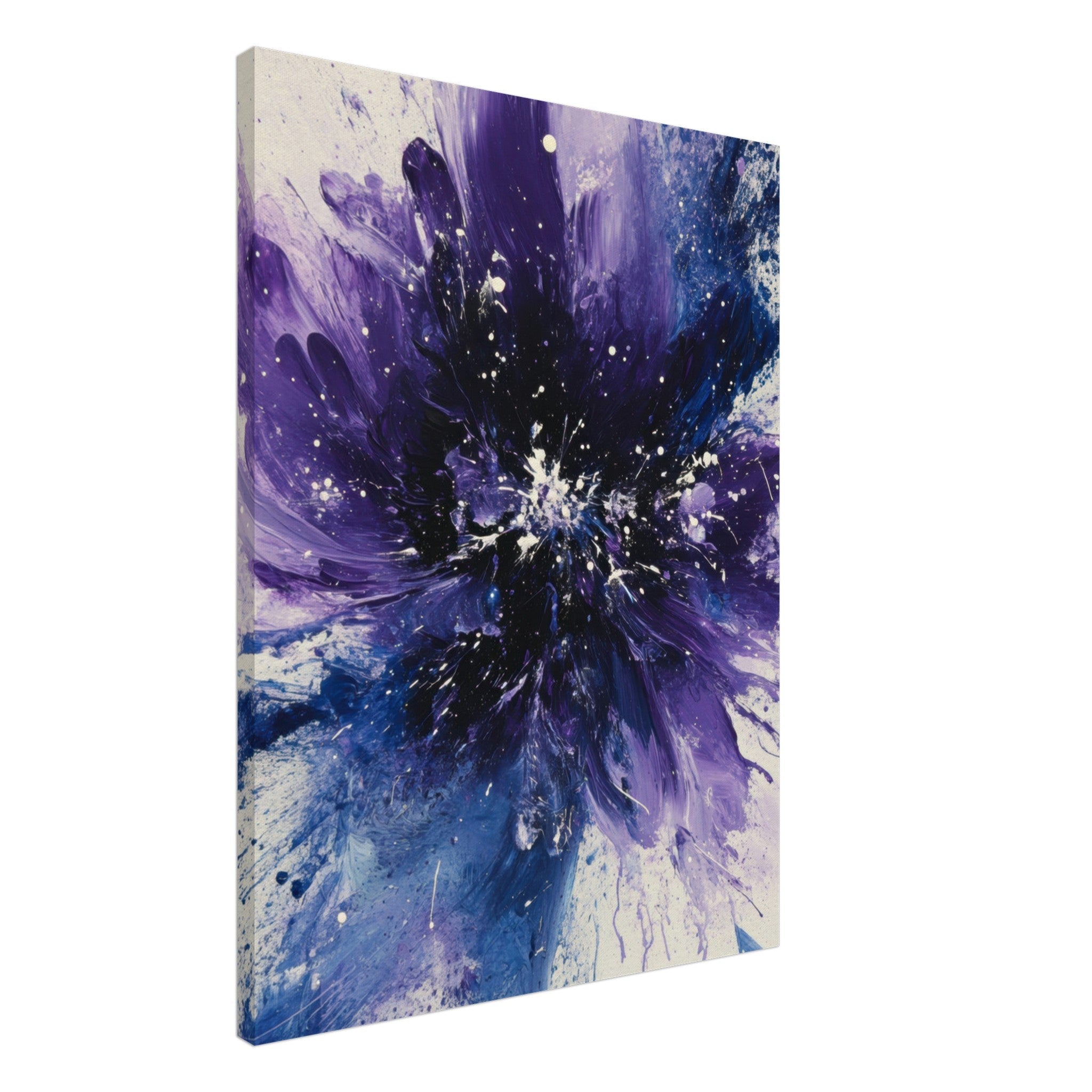 Canvas Portrait - Cosmic Bloom An abstract explosion of deep purple - Shop Ai Art WebShop - Digital Art online Store
