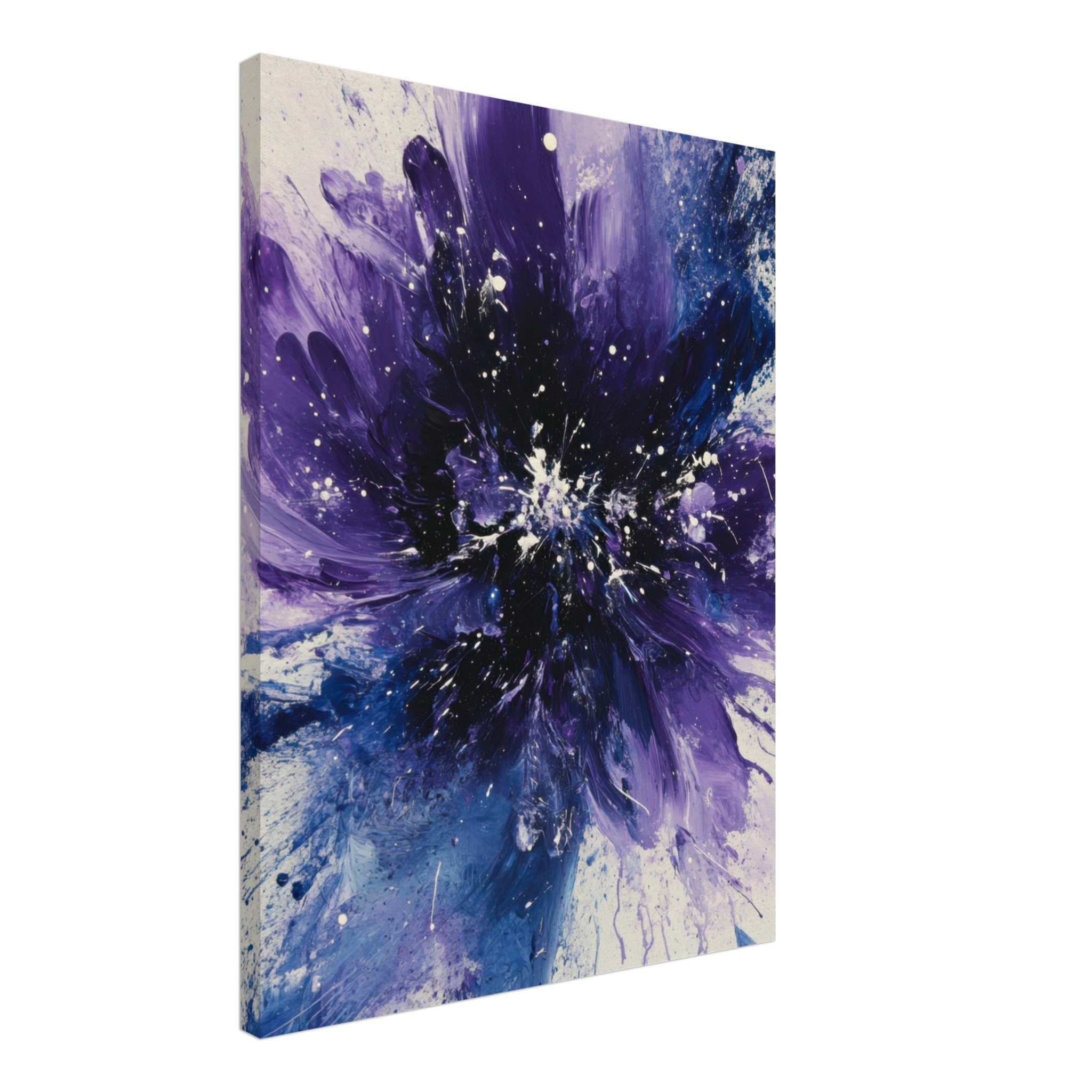 Canvas Portrait - Cosmic Bloom An abstract explosion of deep purple - Shop Ai Art WebShop - Digital Art online Store