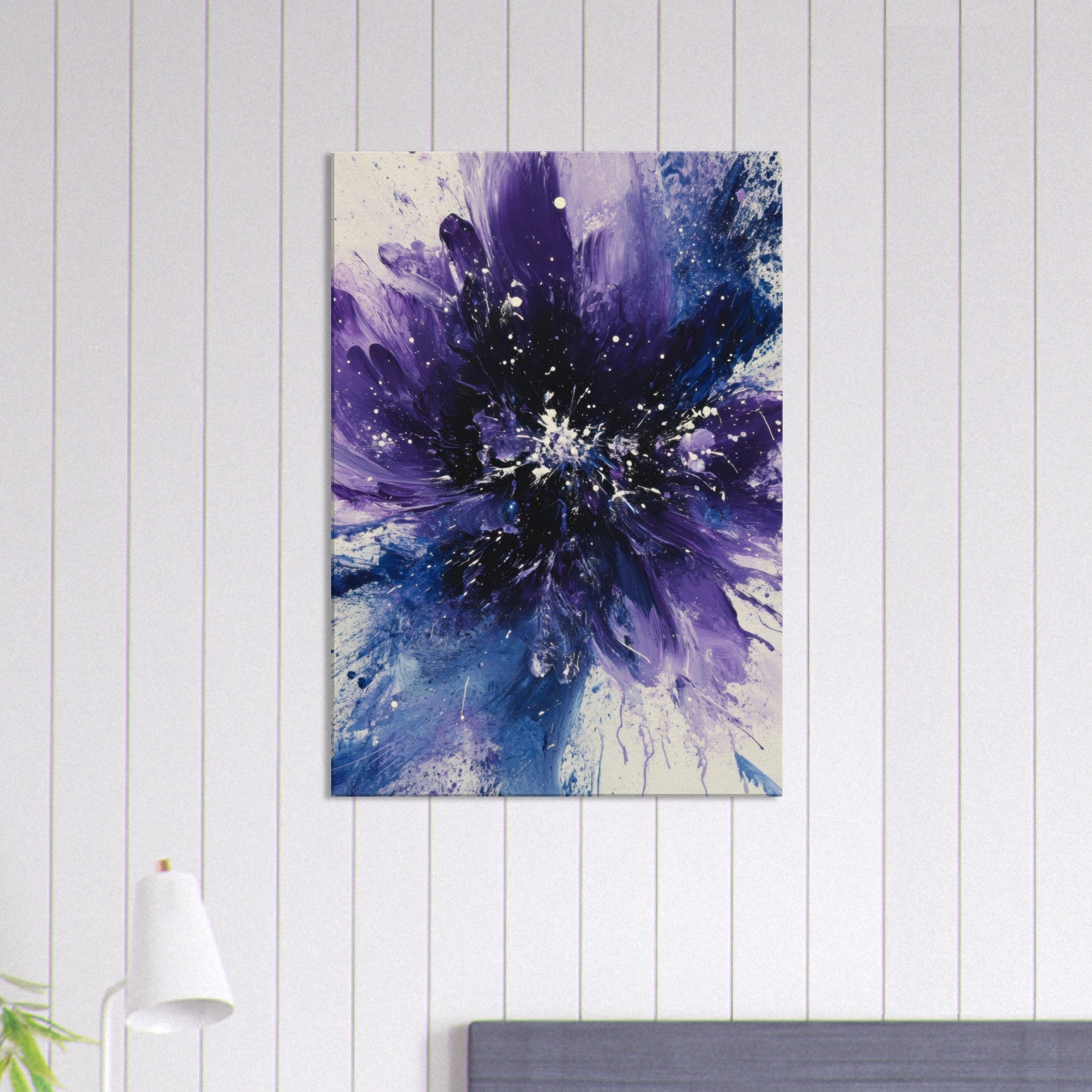 Canvas Portrait - Cosmic Bloom An abstract explosion of deep purple - Shop Ai Art WebShop - Digital Art online Store