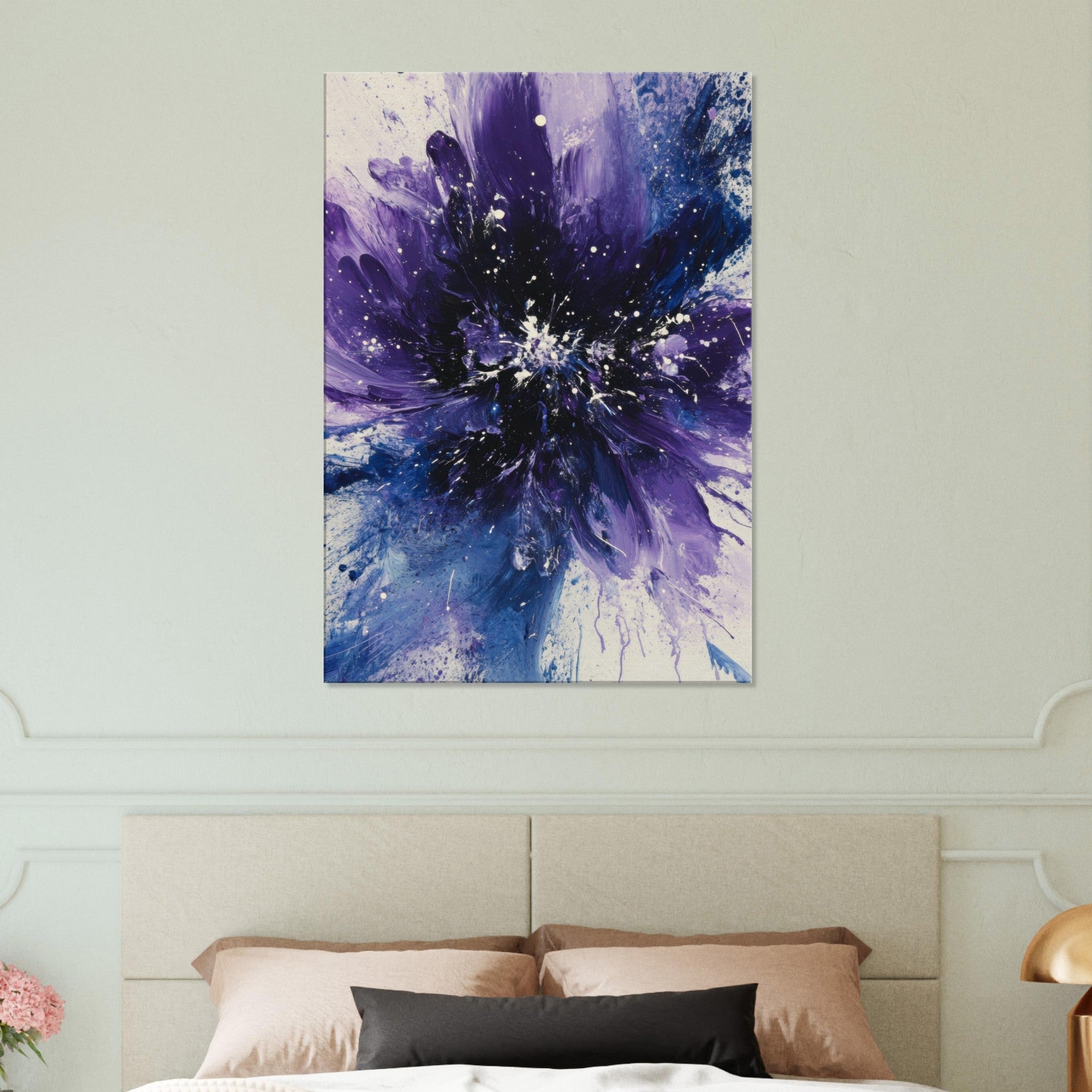 Canvas Portrait - Cosmic Bloom An abstract explosion of deep purple - Shop Ai Art WebShop - Digital Art online Store