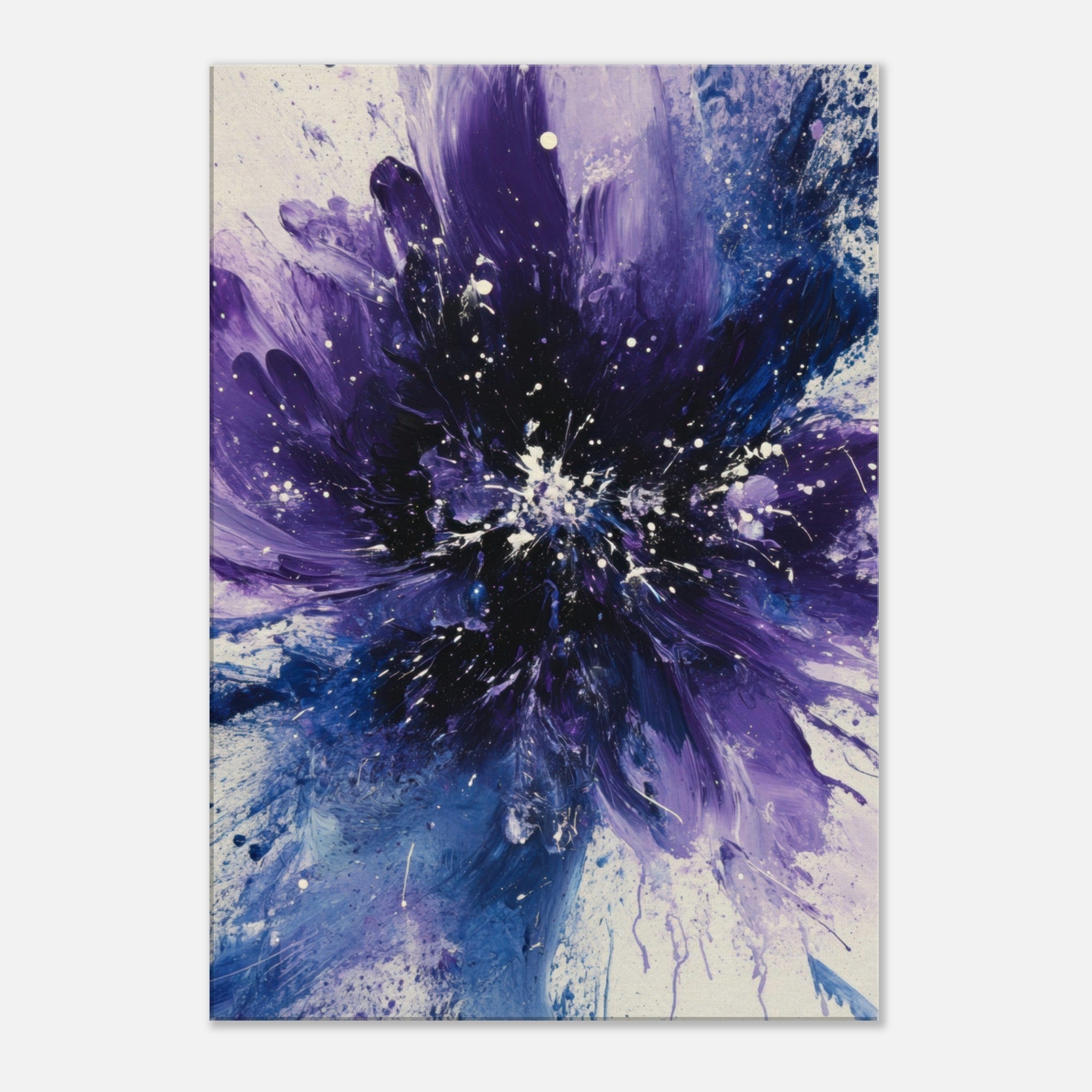 Canvas Portrait - Cosmic Bloom An abstract explosion of deep purple - Shop Ai Art WebShop - Digital Art online Store