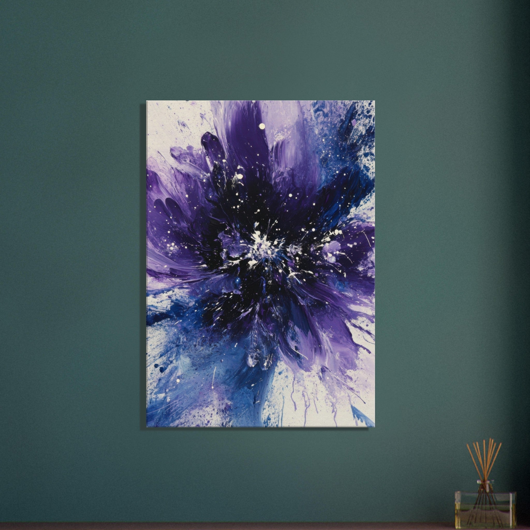 Canvas Portrait - Cosmic Bloom An abstract explosion of deep purple - Shop Ai Art WebShop - Digital Art online Store