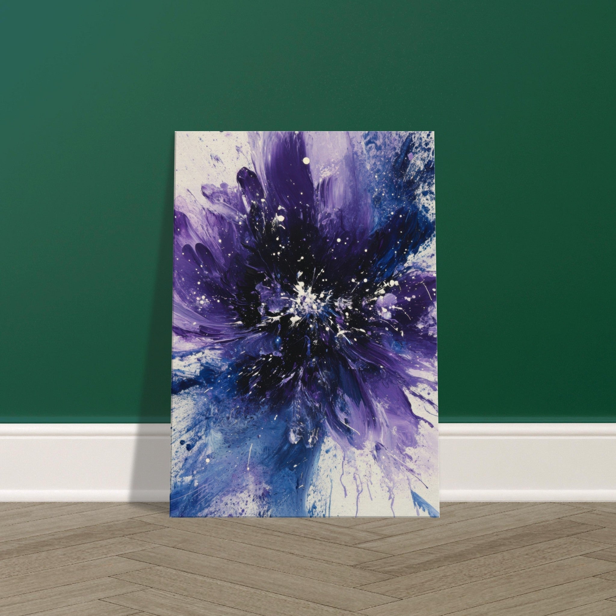 Canvas Portrait - Cosmic Bloom An abstract explosion of deep purple - Shop Ai Art WebShop - Digital Art online Store