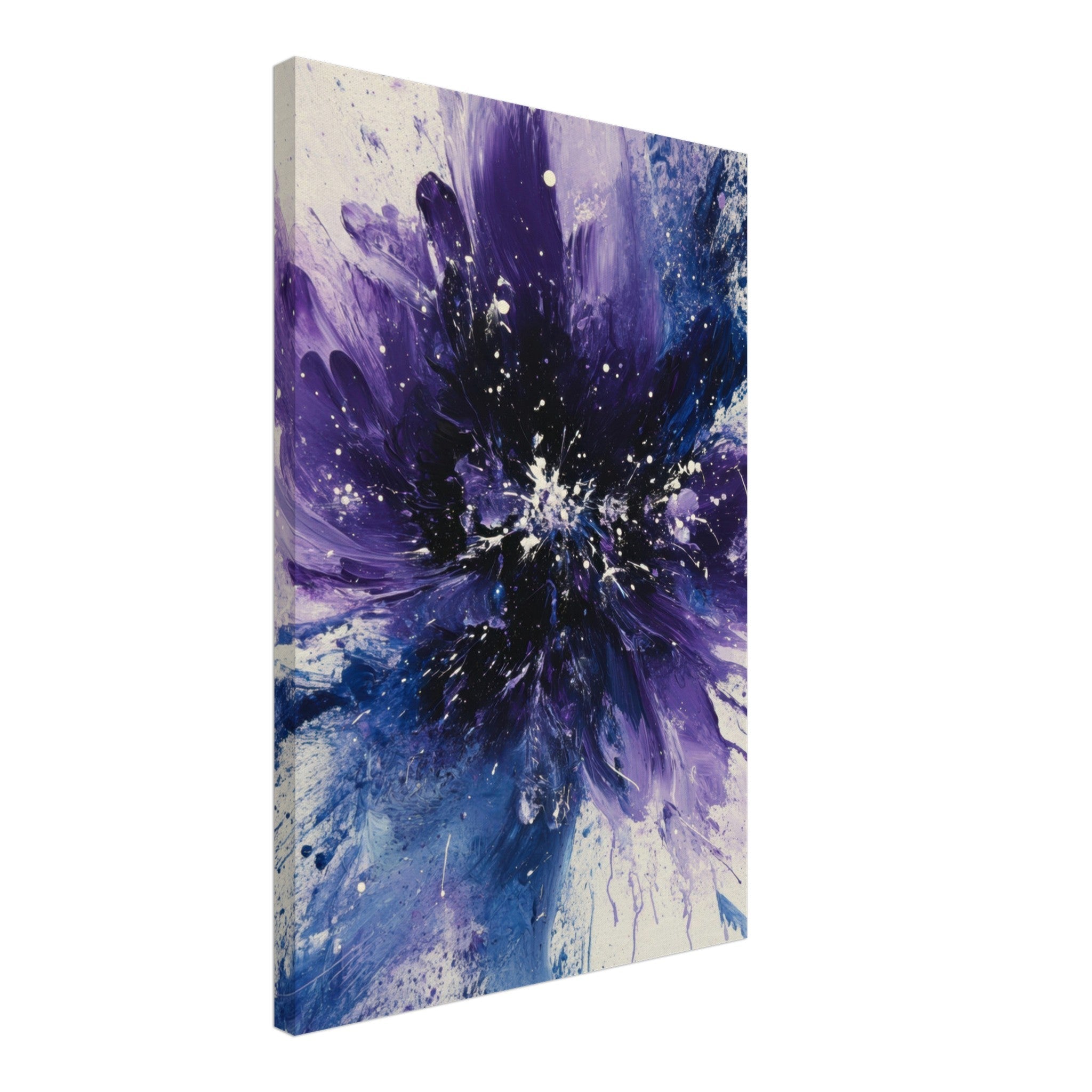Canvas Portrait - Cosmic Bloom An abstract explosion of deep purple - Shop Ai Art WebShop - Digital Art online Store