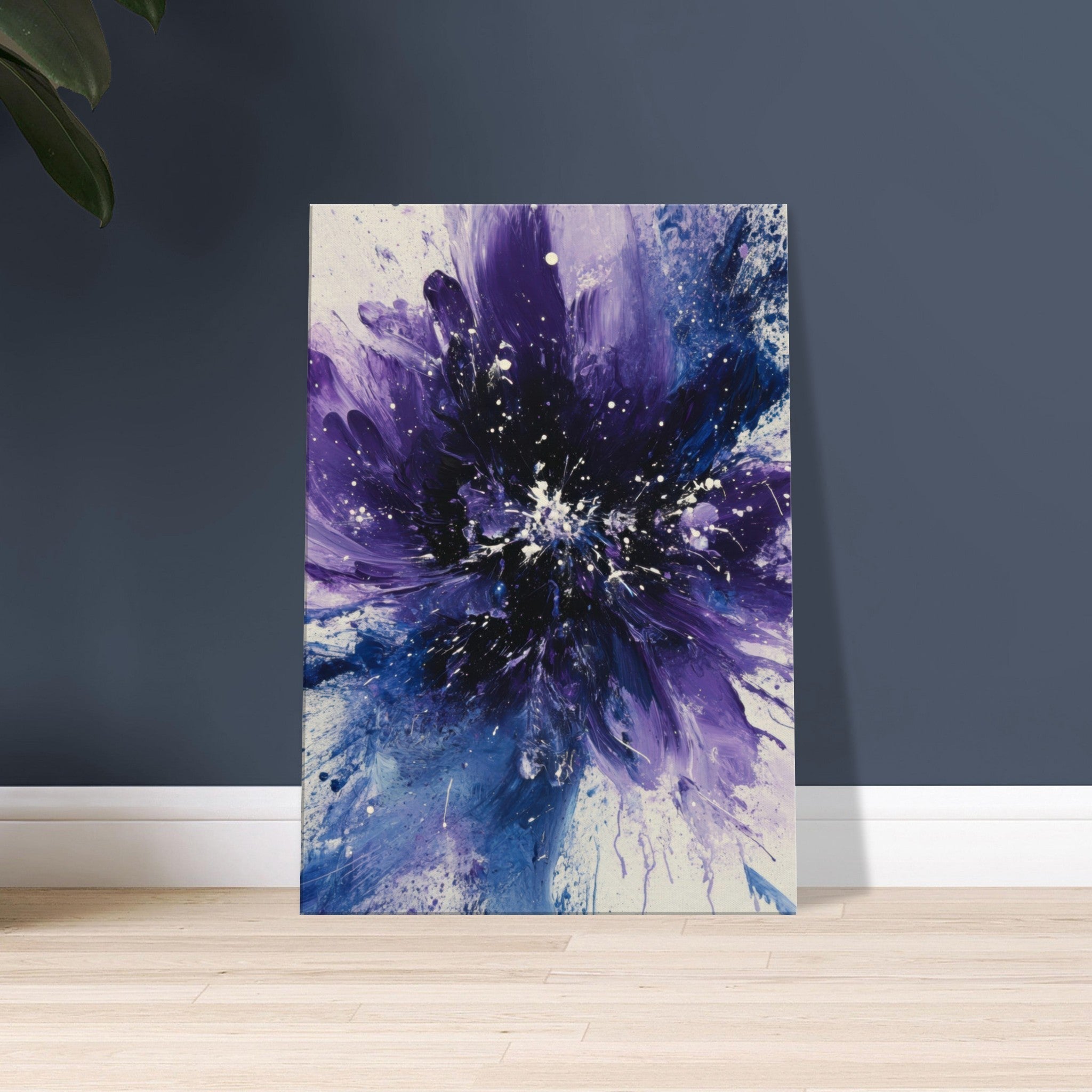 Canvas Portrait - Cosmic Bloom An abstract explosion of deep purple - Shop Ai Art WebShop - Digital Art online Store