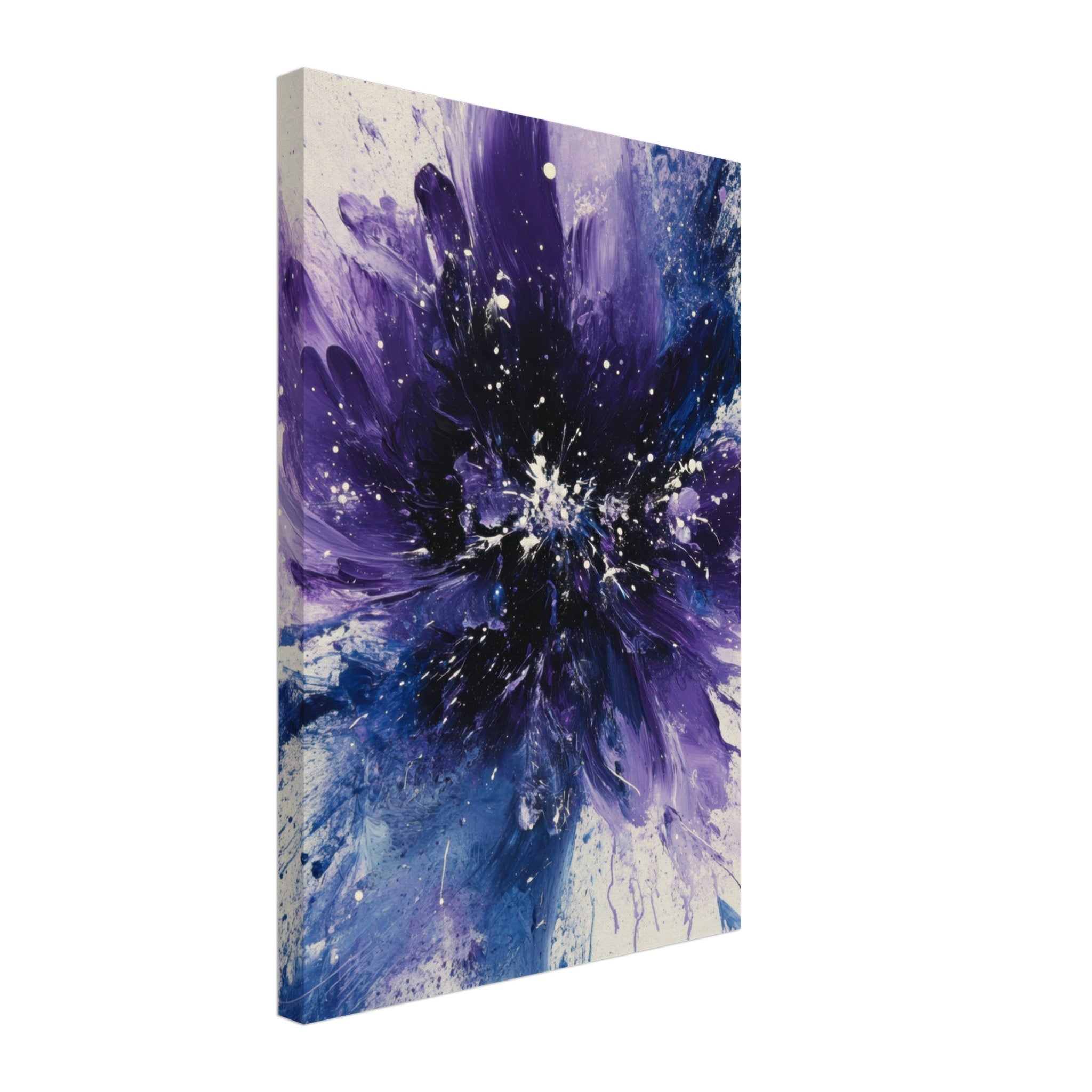 Canvas Portrait - Cosmic Bloom An abstract explosion of deep purple - Shop Ai Art WebShop - Digital Art online Store