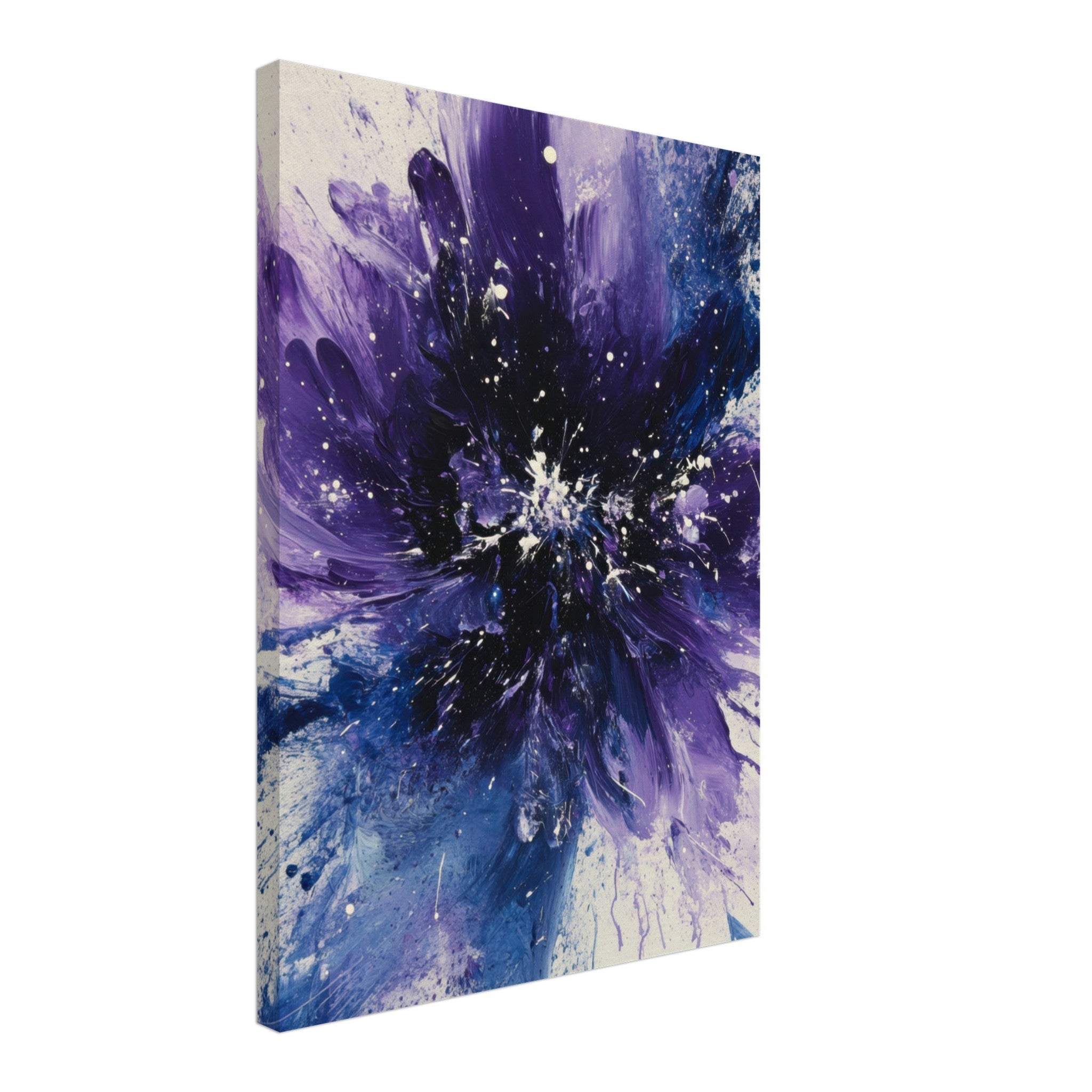 Canvas Portrait - Cosmic Bloom An abstract explosion of deep purple - Shop Ai Art WebShop - Digital Art online Store