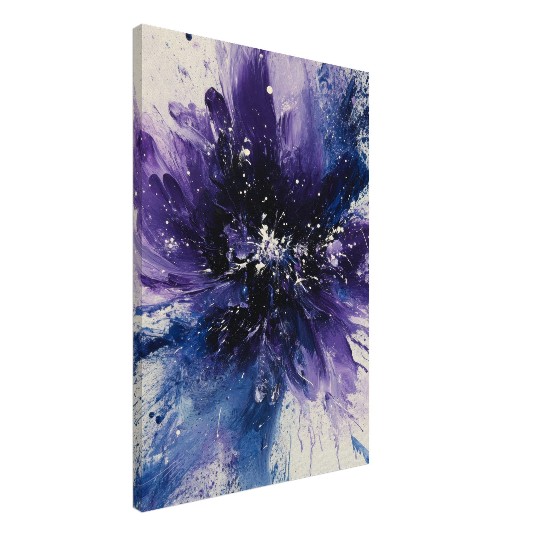 Canvas Portrait - Cosmic Bloom An abstract explosion of deep purple - Shop Ai Art WebShop - Digital Art online Store