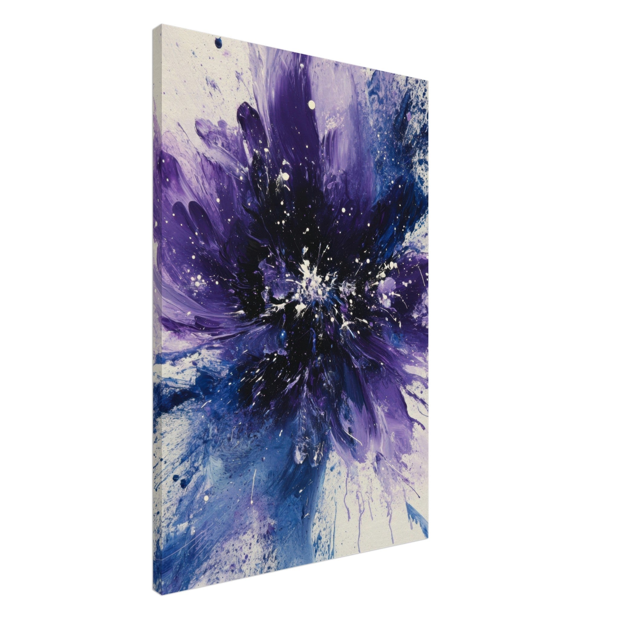 Canvas Portrait - Cosmic Bloom An abstract explosion of deep purple - Shop Ai Art WebShop - Digital Art online Store