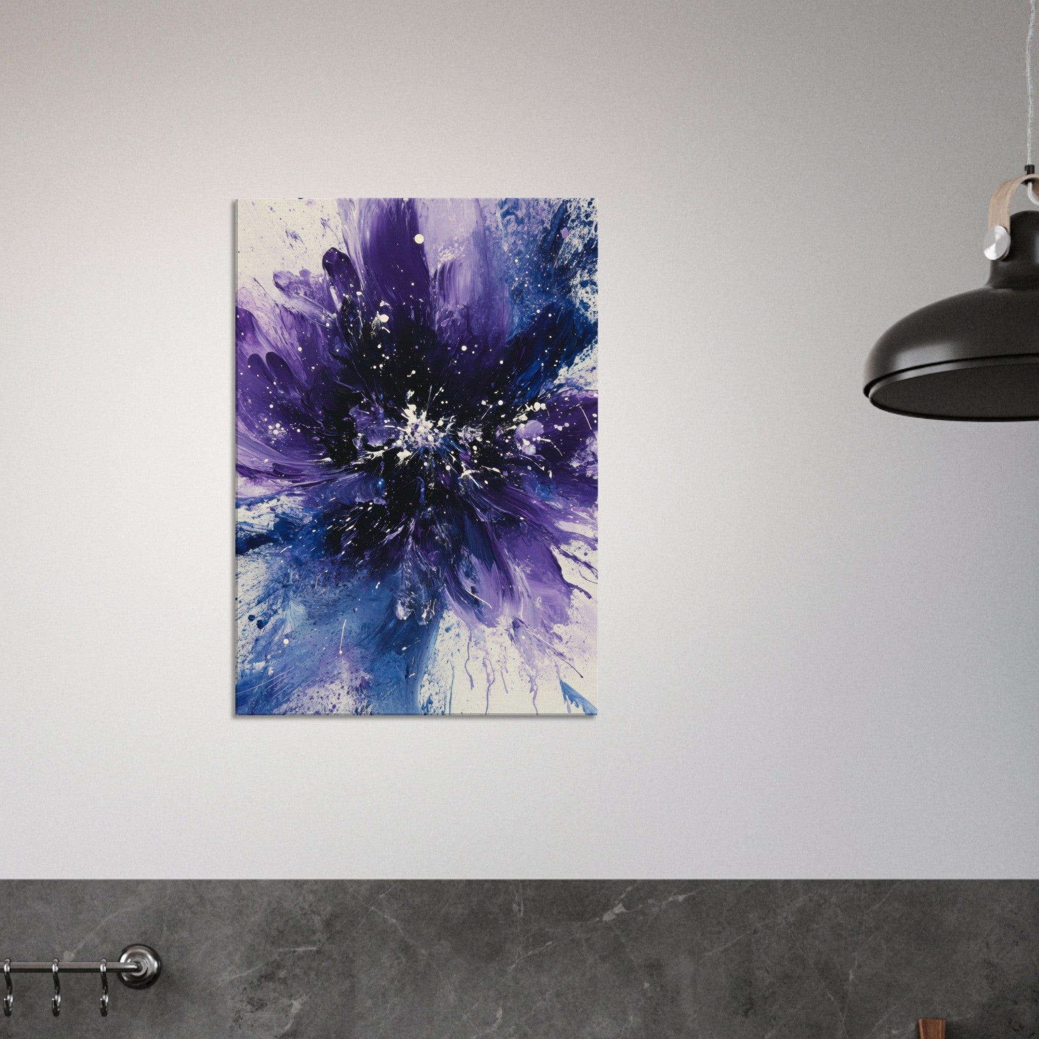 Canvas Portrait - Cosmic Bloom An abstract explosion of deep purple - Shop Ai Art WebShop - Digital Art online Store