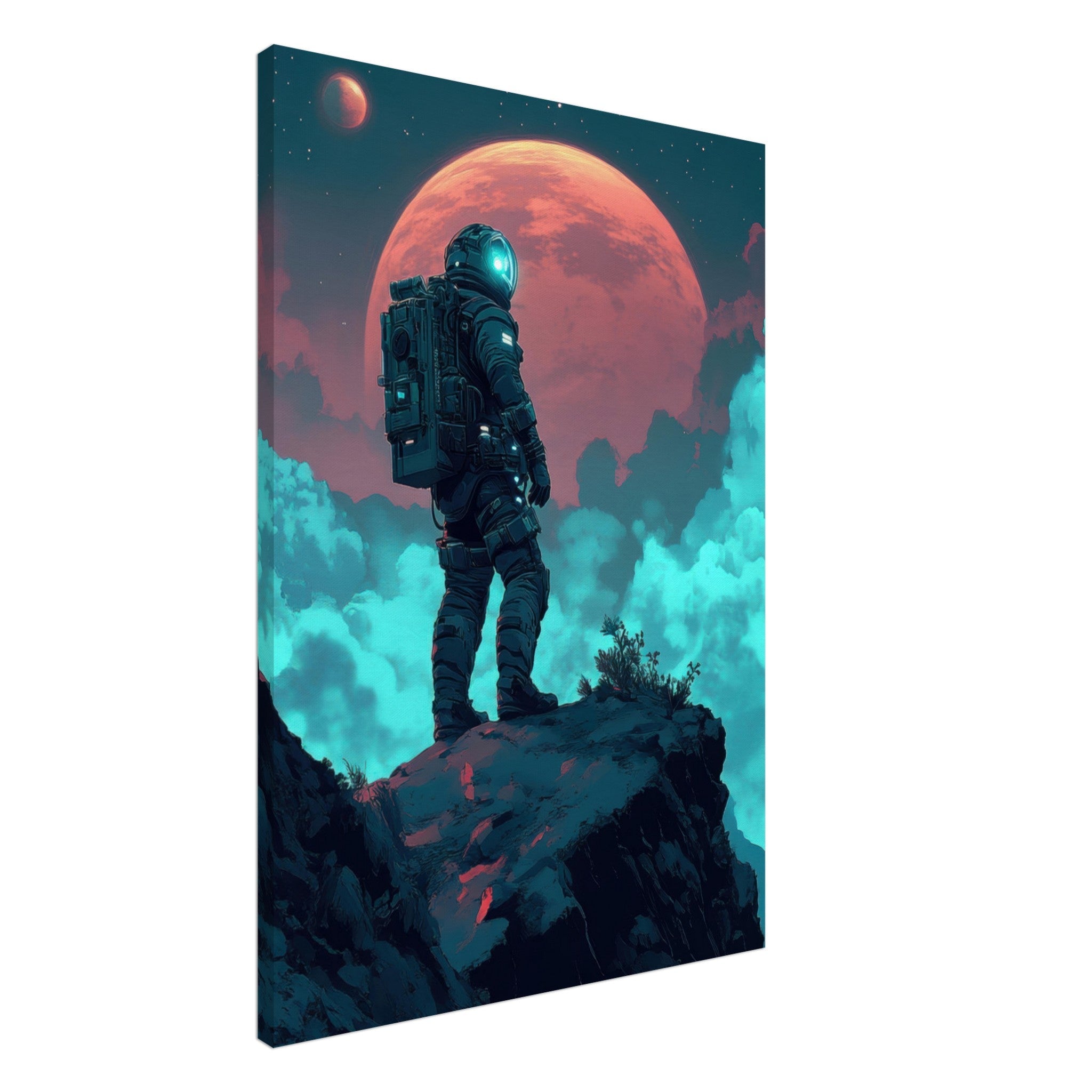 Canvas Portrait - Galactic Explorer in Alien Desert A lone strong 3 - Shop Ai Art WebShop - Digital Art online Store