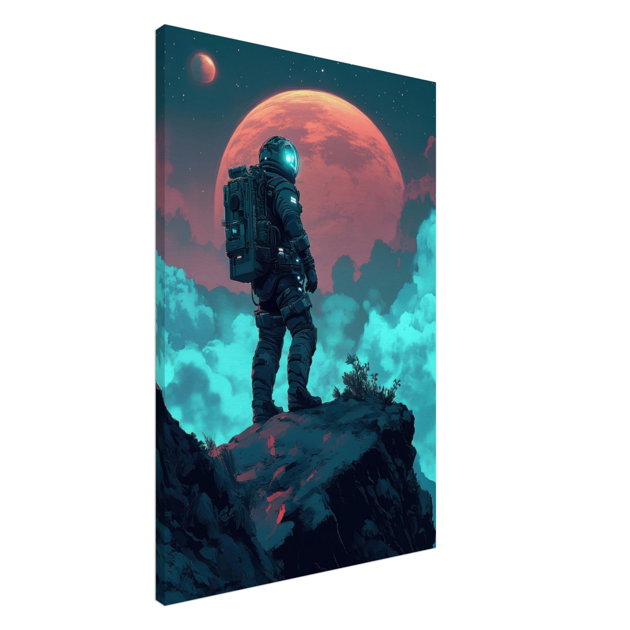 Canvas Portrait - Galactic Explorer in Alien Desert A lone strong 3 - Shop Ai Art WebShop - Digital Art online Store