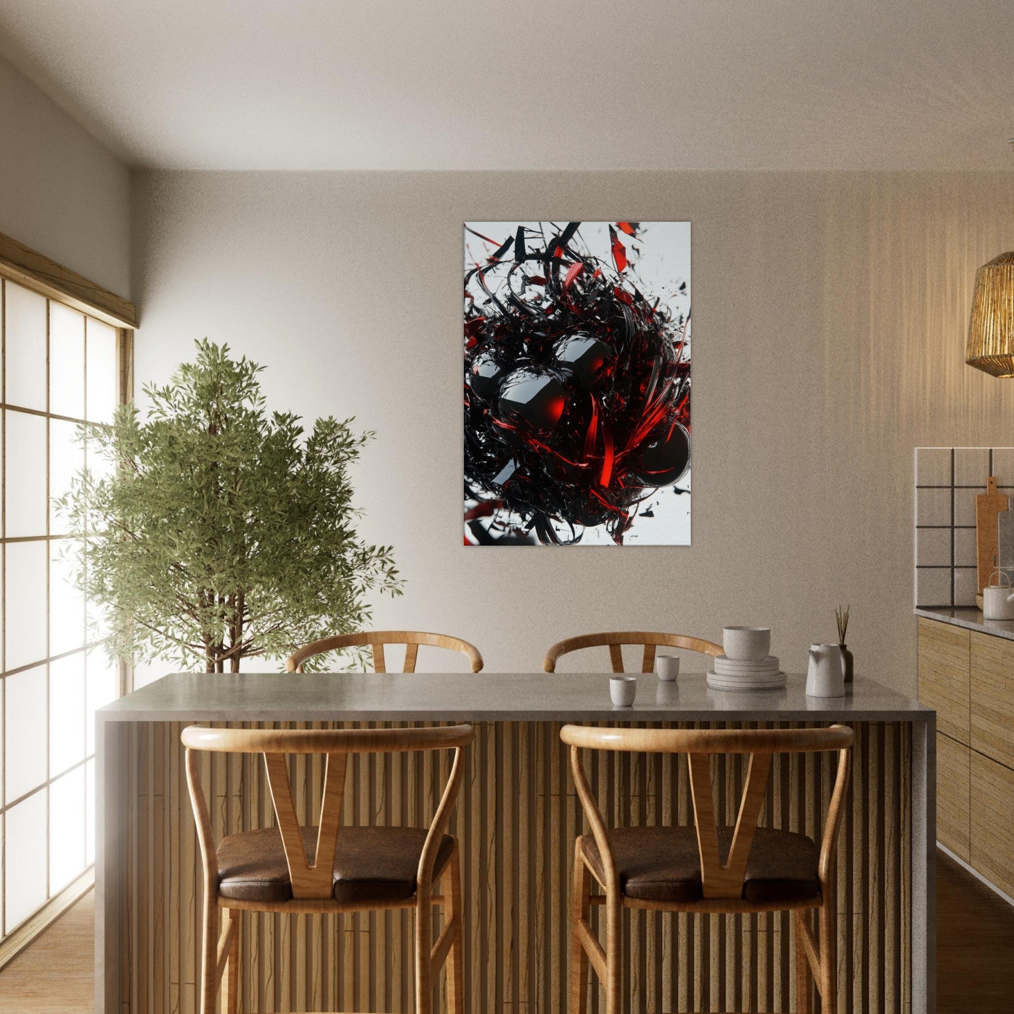 Canvas Portrait - Gravitys Collapse A violent implosion of fragment 4 - Shop Ai Art WebShop - Digital Art online Store