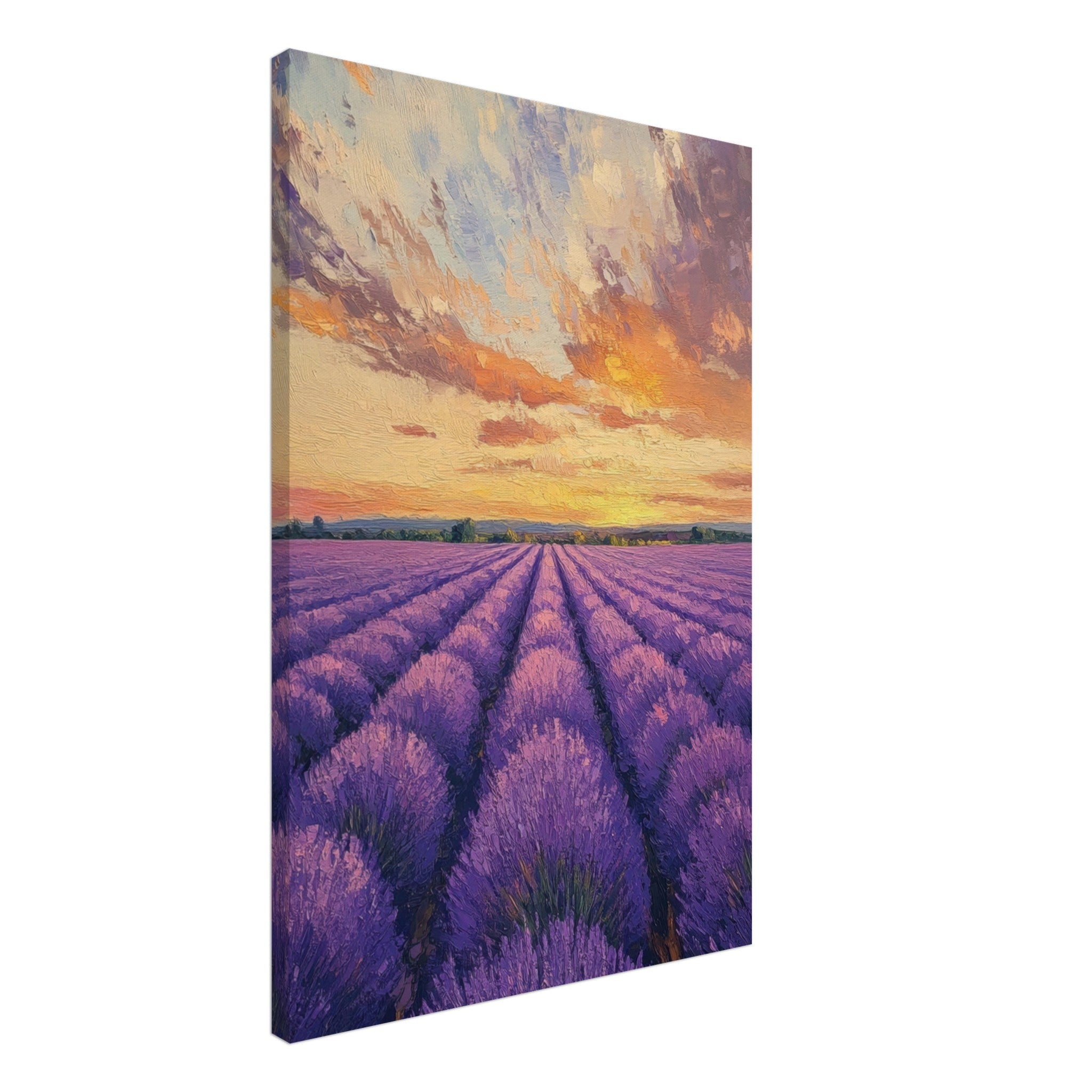 Canvas Portrait - Lavender Fields at Sunset A mesmerizing view - Shop Ai Art WebShop - Digital Art online Store
