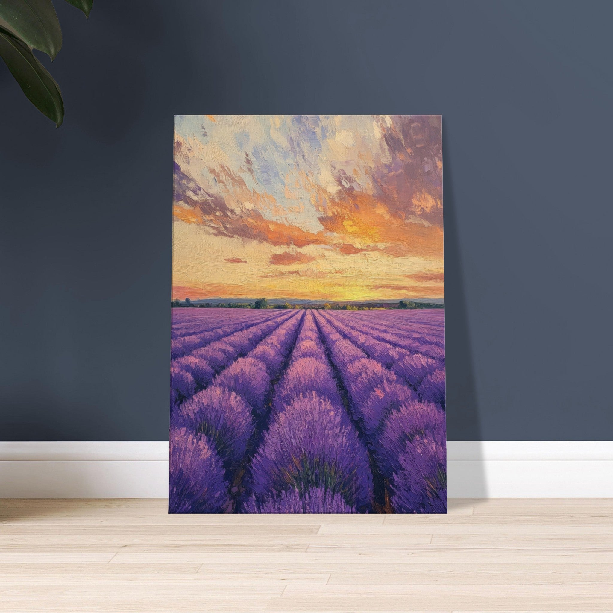 Canvas Portrait - Lavender Fields at Sunset A mesmerizing view - Shop Ai Art WebShop - Digital Art online Store