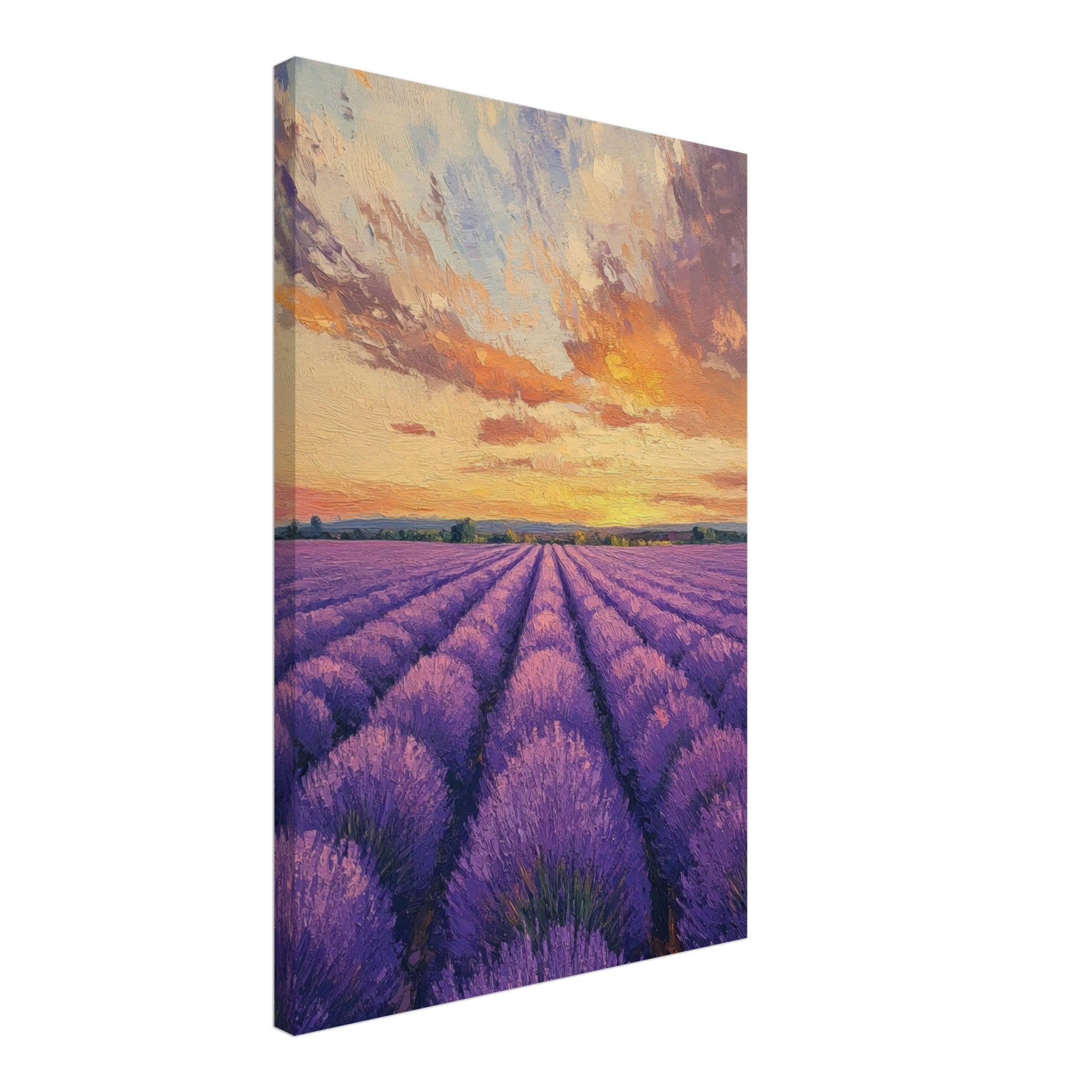 Canvas Portrait - Lavender Fields at Sunset A mesmerizing view - Shop Ai Art WebShop - Digital Art online Store