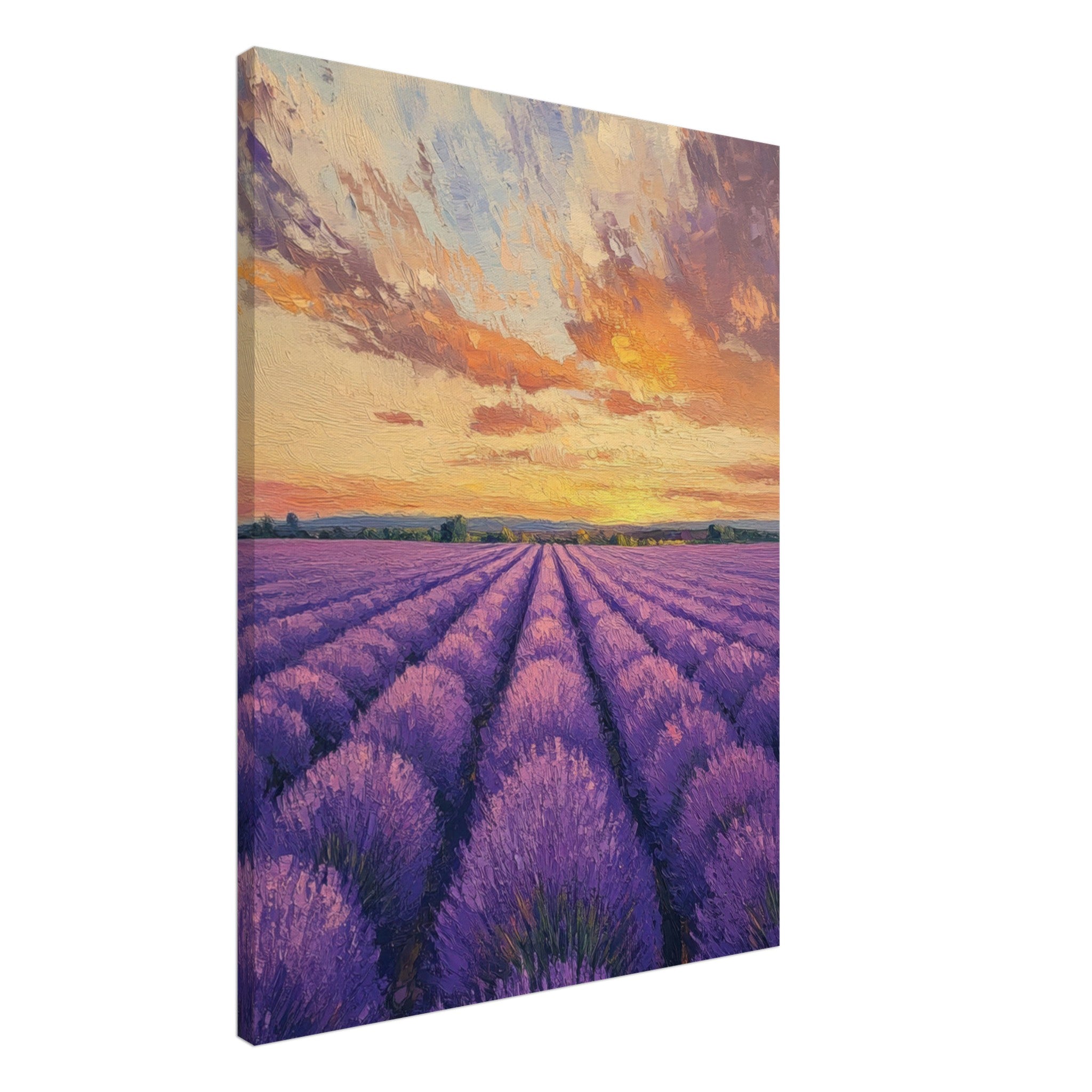 Canvas Portrait - Lavender Fields at Sunset A mesmerizing view - Shop Ai Art WebShop - Digital Art online Store