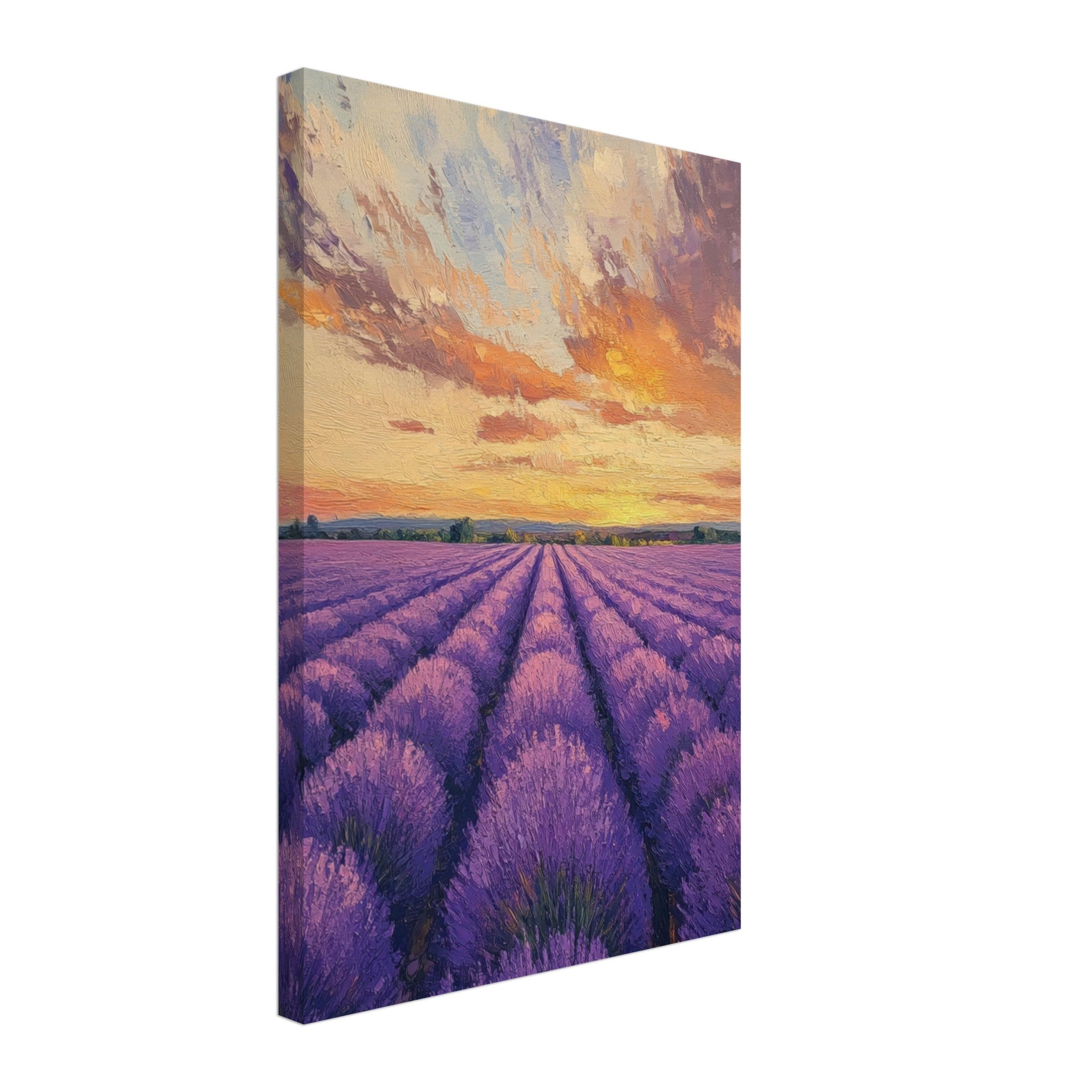 Canvas Portrait - Lavender Fields at Sunset A mesmerizing view - Shop Ai Art WebShop - Digital Art online Store