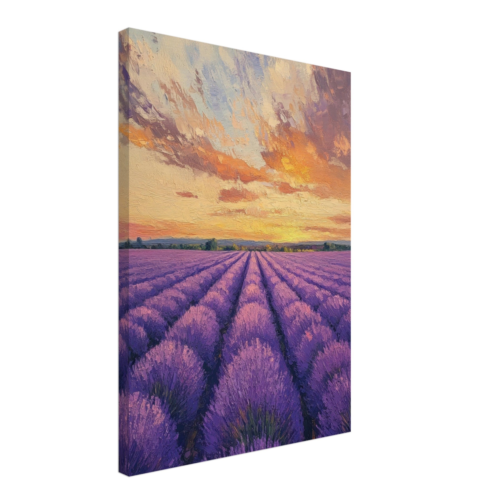 Canvas Portrait - Lavender Fields at Sunset A mesmerizing view - Shop Ai Art WebShop - Digital Art online Store