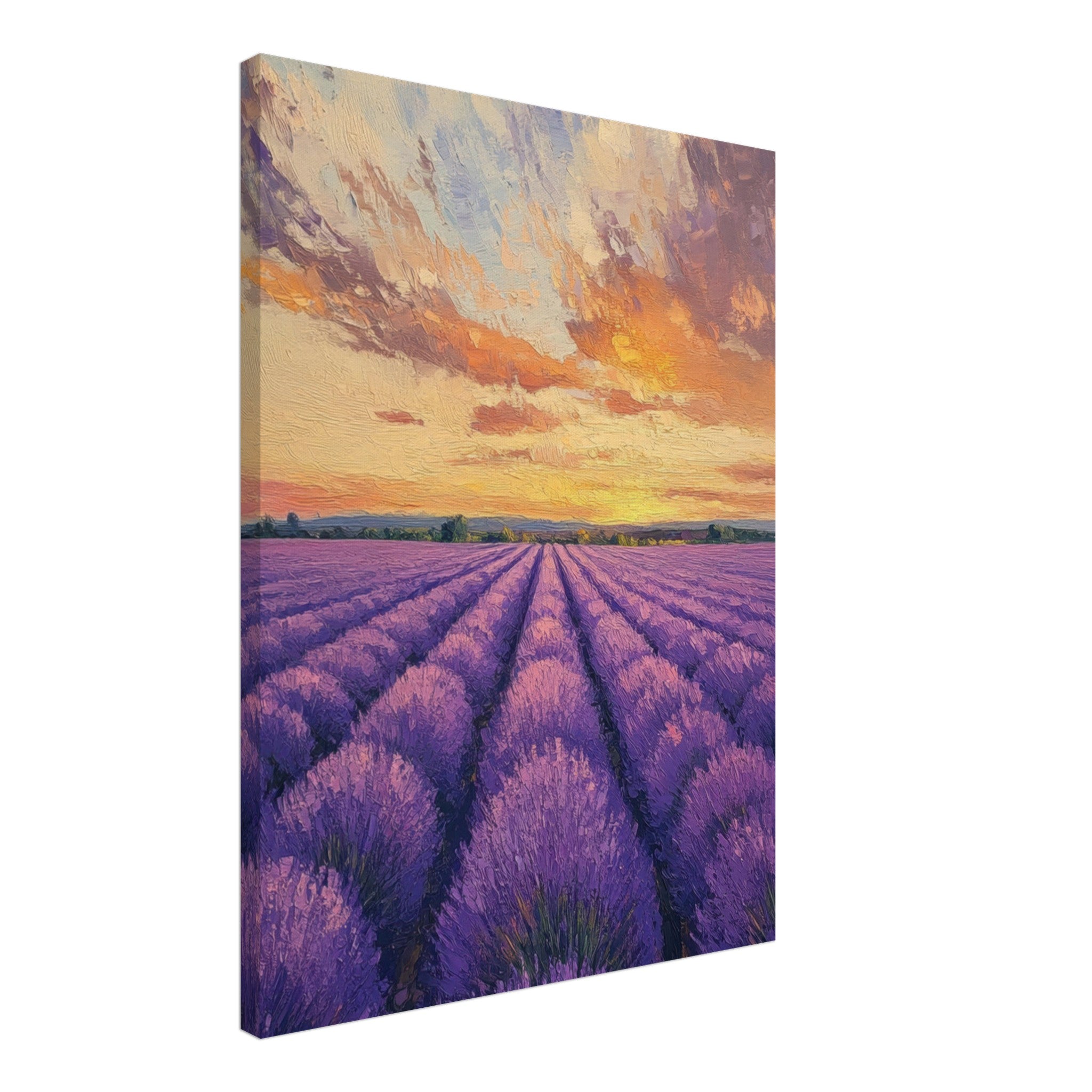 Canvas Portrait - Lavender Fields at Sunset A mesmerizing view - Shop Ai Art WebShop - Digital Art online Store