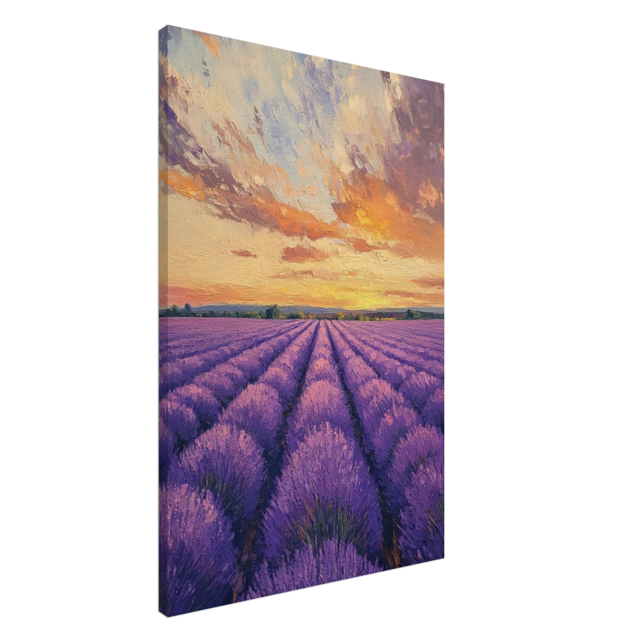 Canvas Portrait - Lavender Fields at Sunset A mesmerizing view - Shop Ai Art WebShop - Digital Art online Store