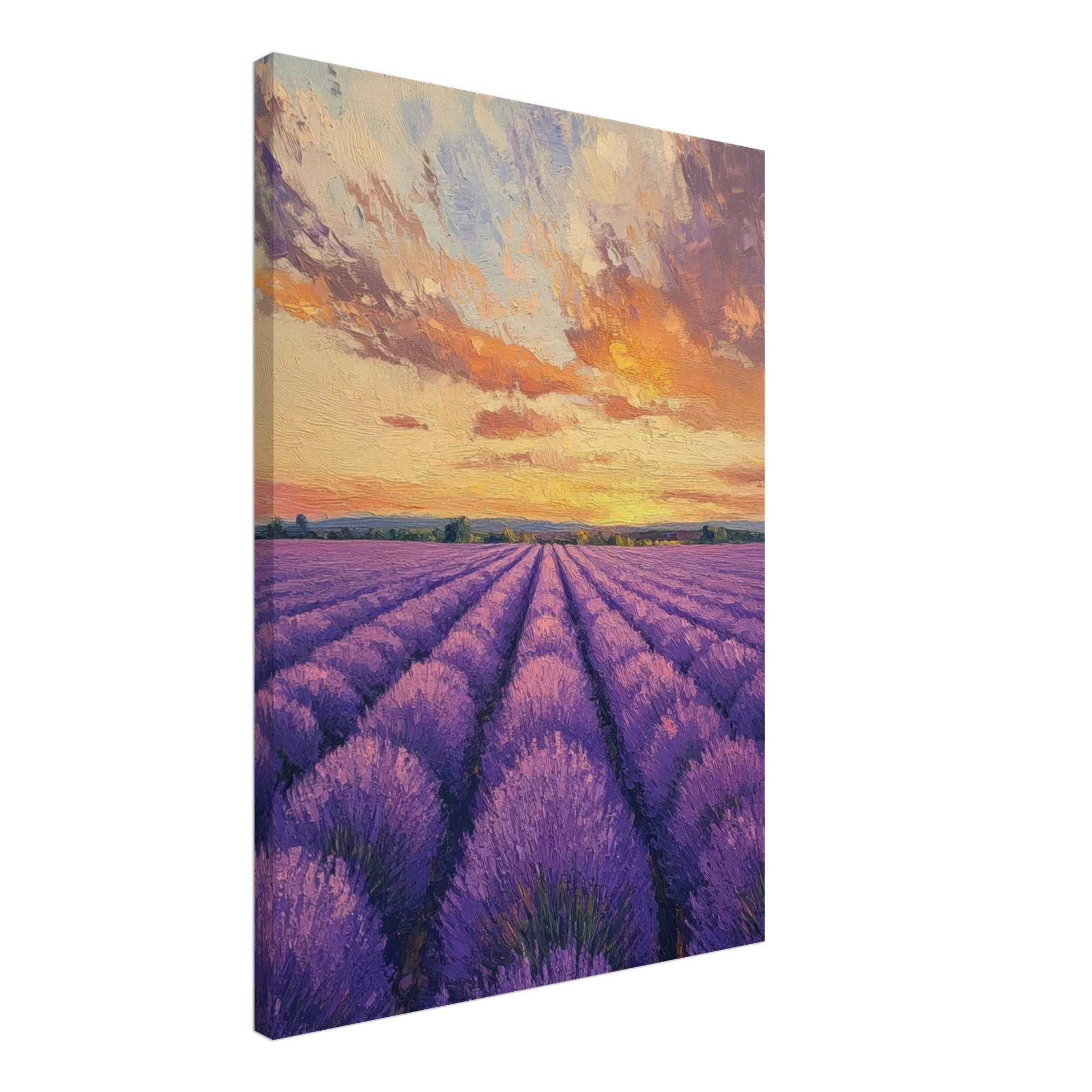 Canvas Portrait - Lavender Fields at Sunset A mesmerizing view - Shop Ai Art WebShop - Digital Art online Store