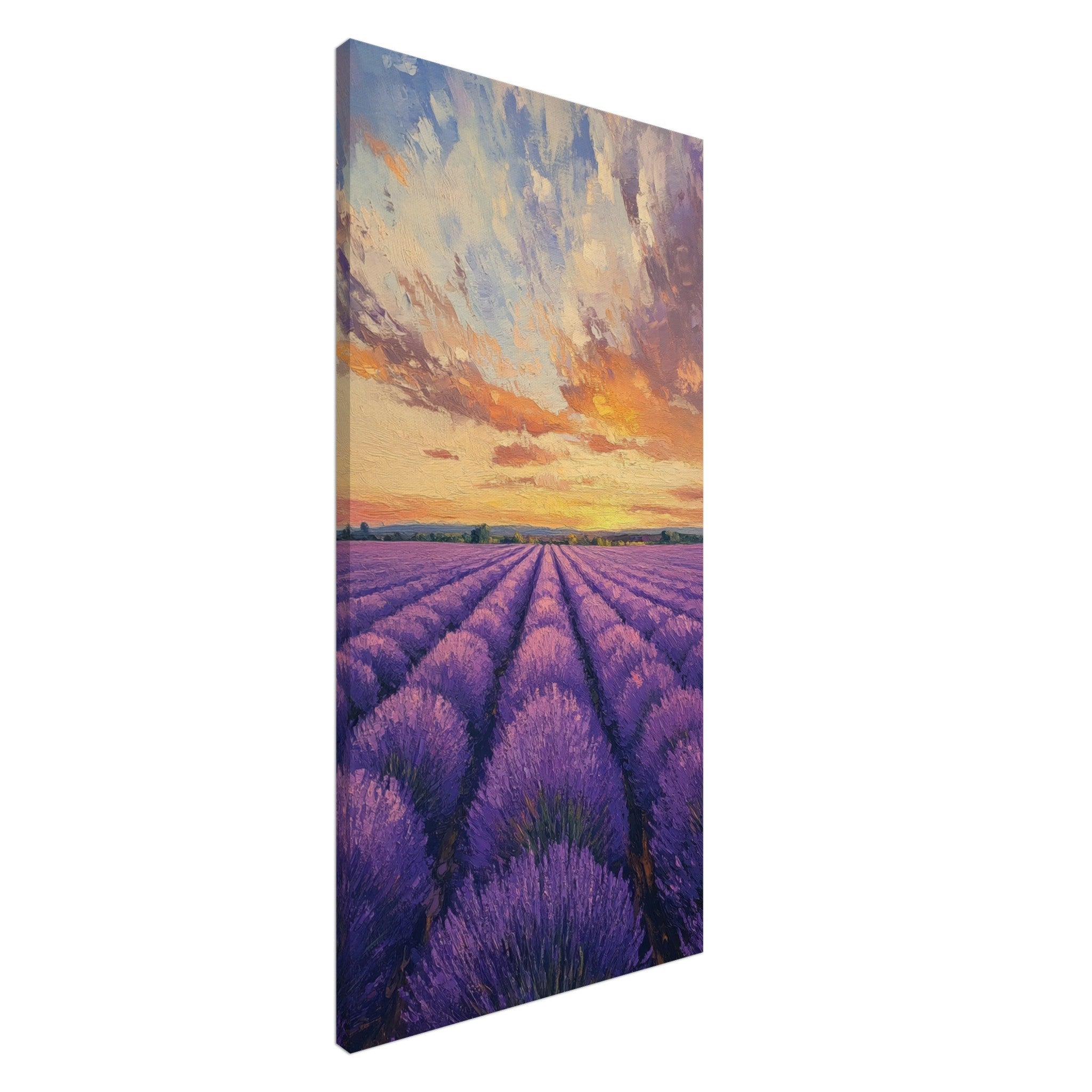 Canvas Portrait - Lavender Fields at Sunset A mesmerizing view - Shop Ai Art WebShop - Digital Art online Store