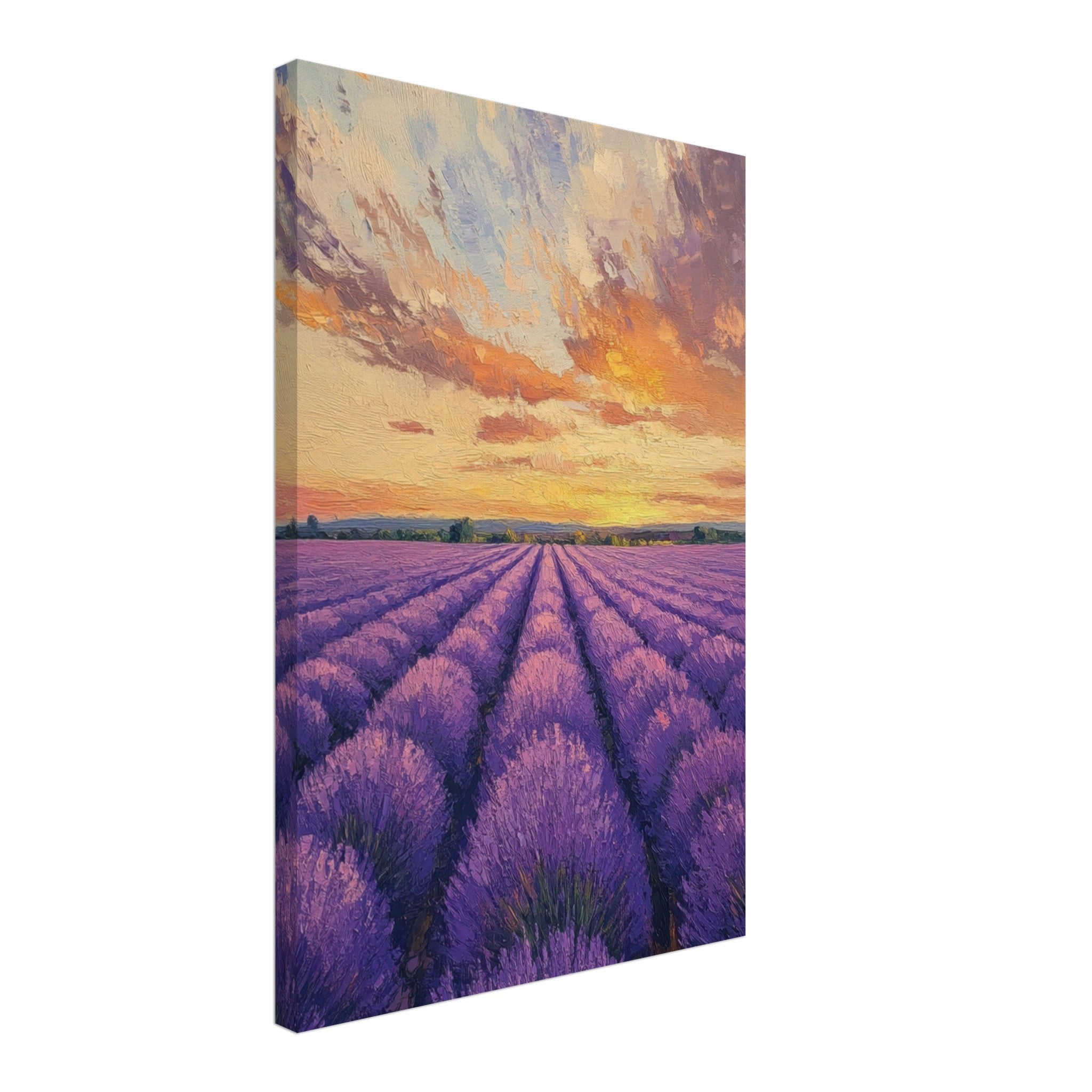 Canvas Portrait - Lavender Fields at Sunset A mesmerizing view - Shop Ai Art WebShop - Digital Art online Store