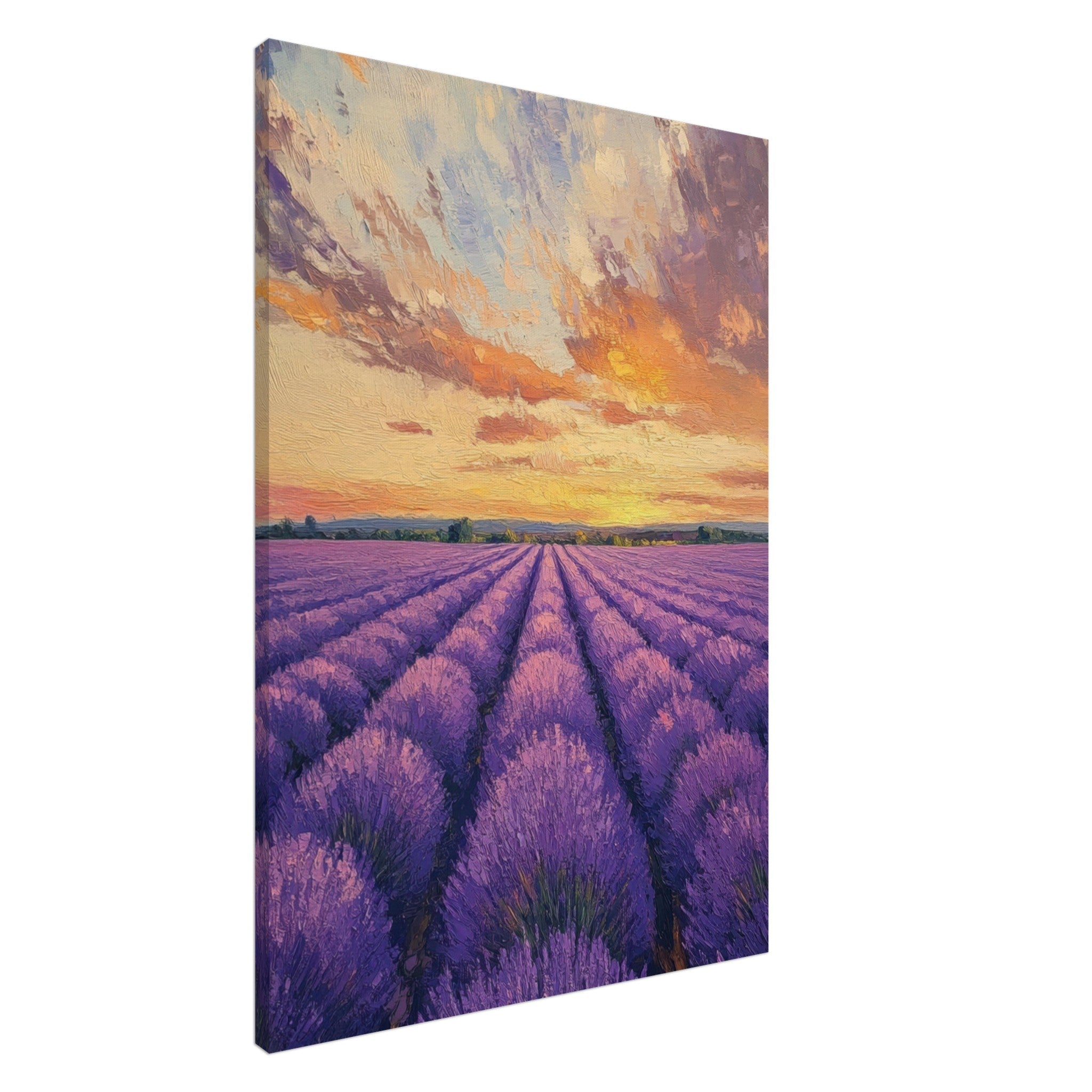 Canvas Portrait - Lavender Fields at Sunset A mesmerizing view - Shop Ai Art WebShop - Digital Art online Store