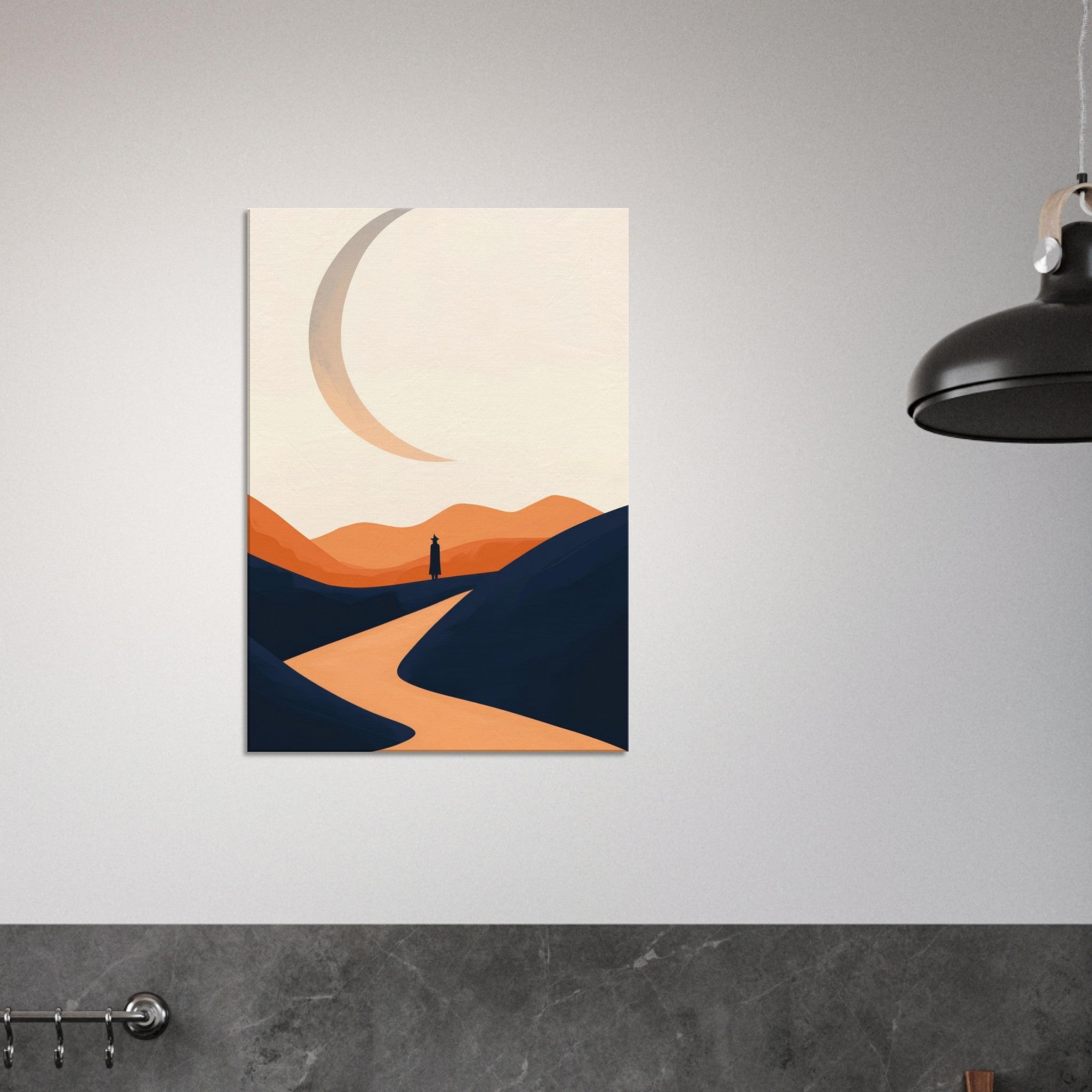 Canvas Portrait - Minimalist Magical Landscape A sleek minimalist 4 - Shop Ai Art WebShop - Digital Art online Store