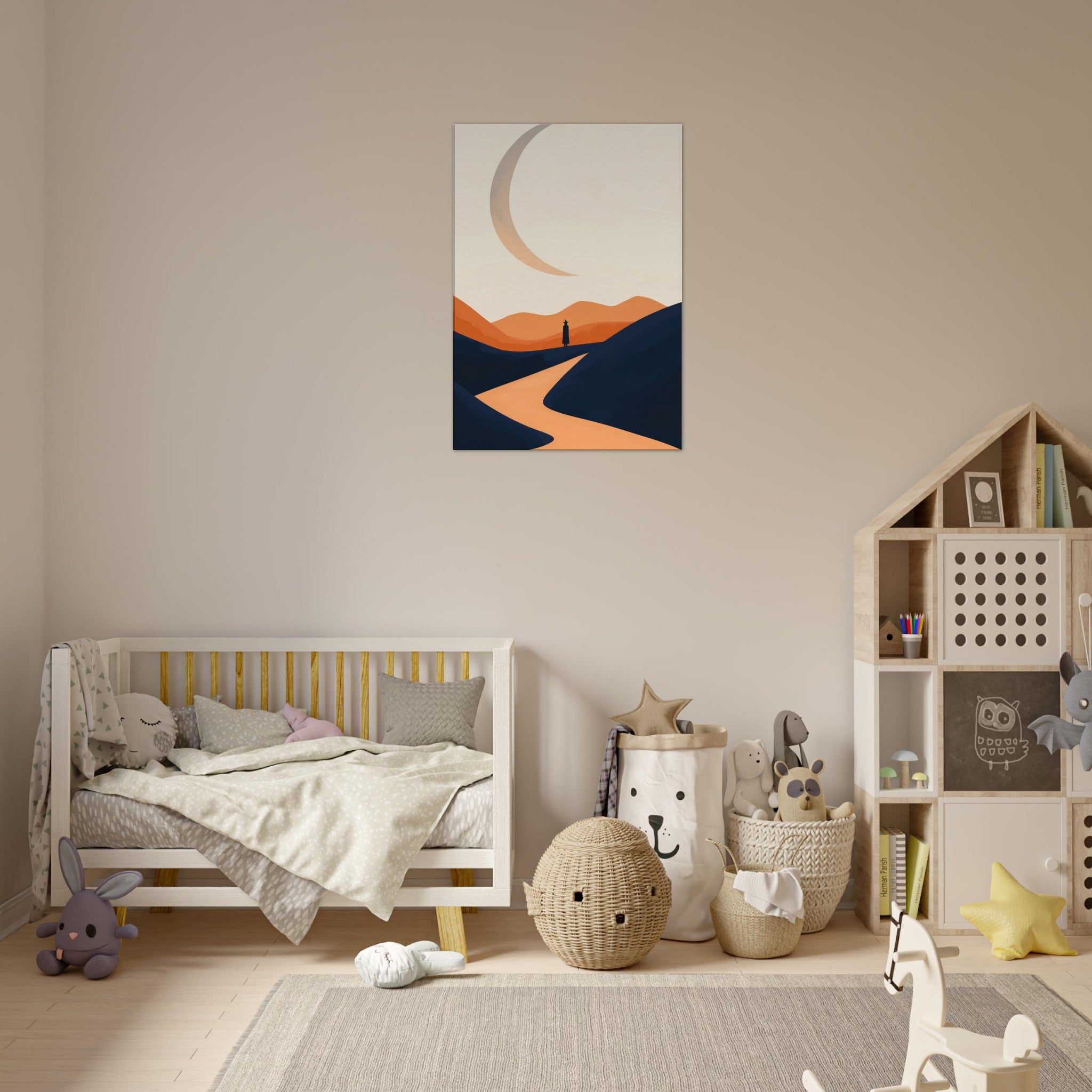 Canvas Portrait - Minimalist Magical Landscape A sleek minimalist 4 - Shop Ai Art WebShop - Digital Art online Store