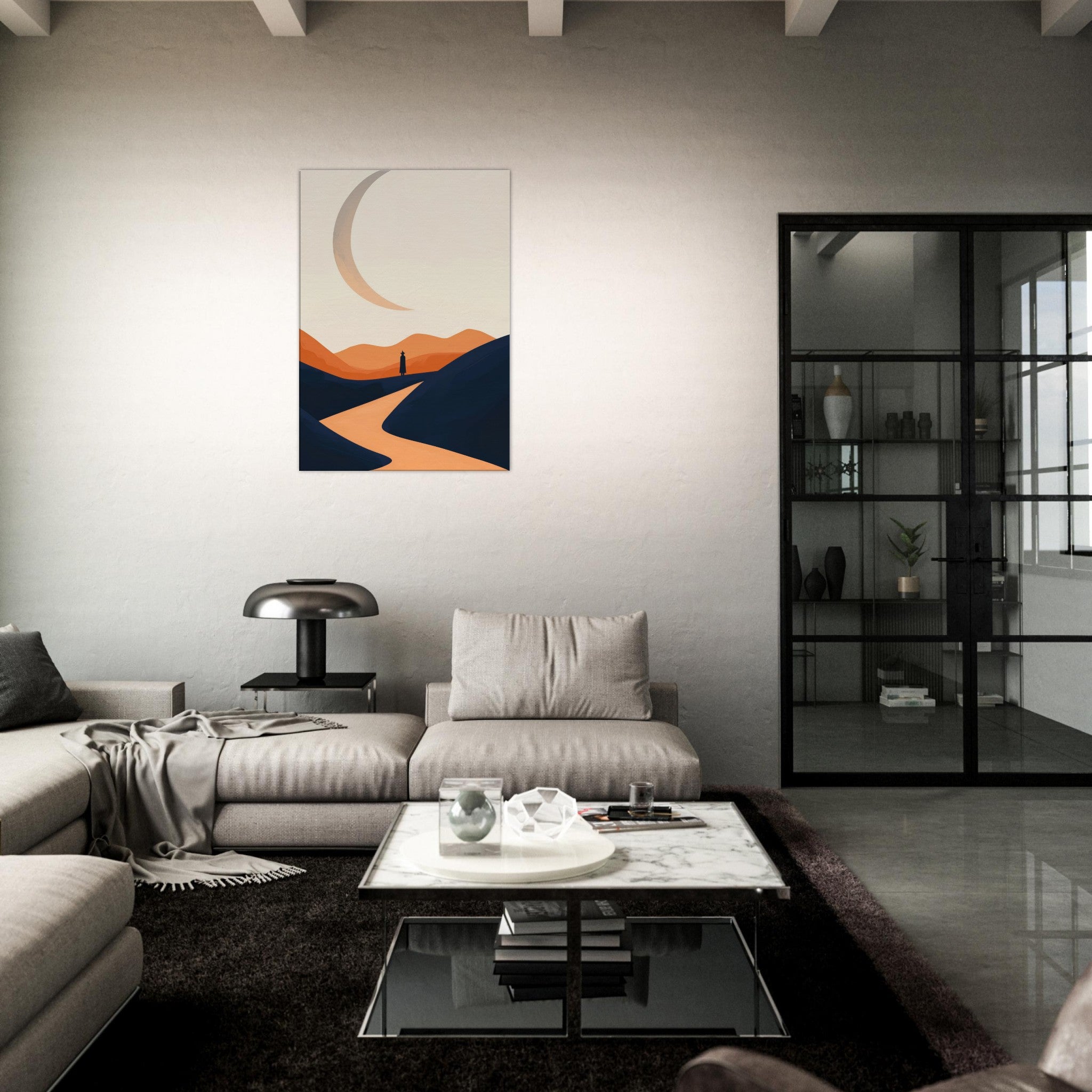 Canvas Portrait - Minimalist Magical Landscape A sleek minimalist 4 - Shop Ai Art WebShop - Digital Art online Store