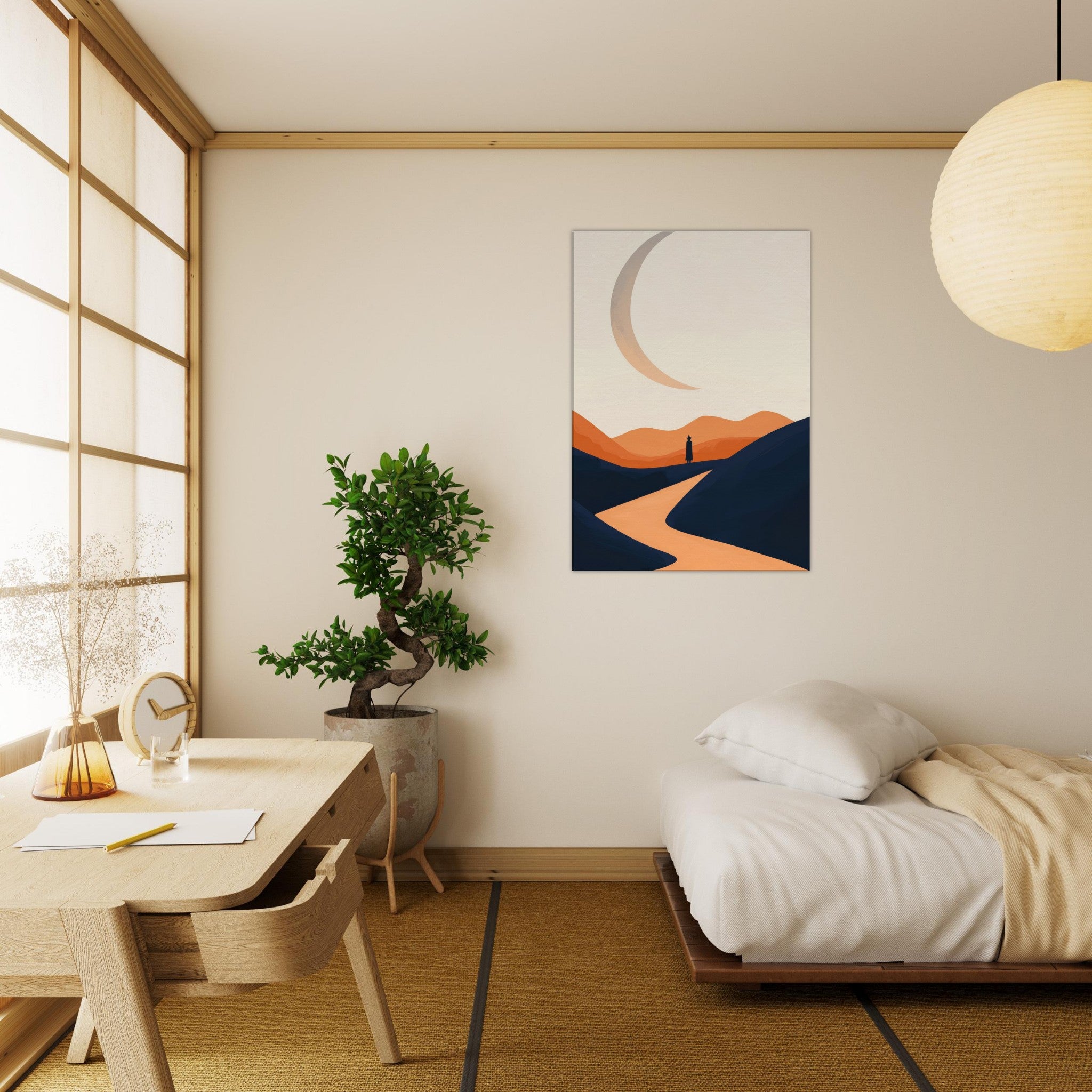 Canvas Portrait - Minimalist Magical Landscape A sleek minimalist 4 - Shop Ai Art WebShop - Digital Art online Store