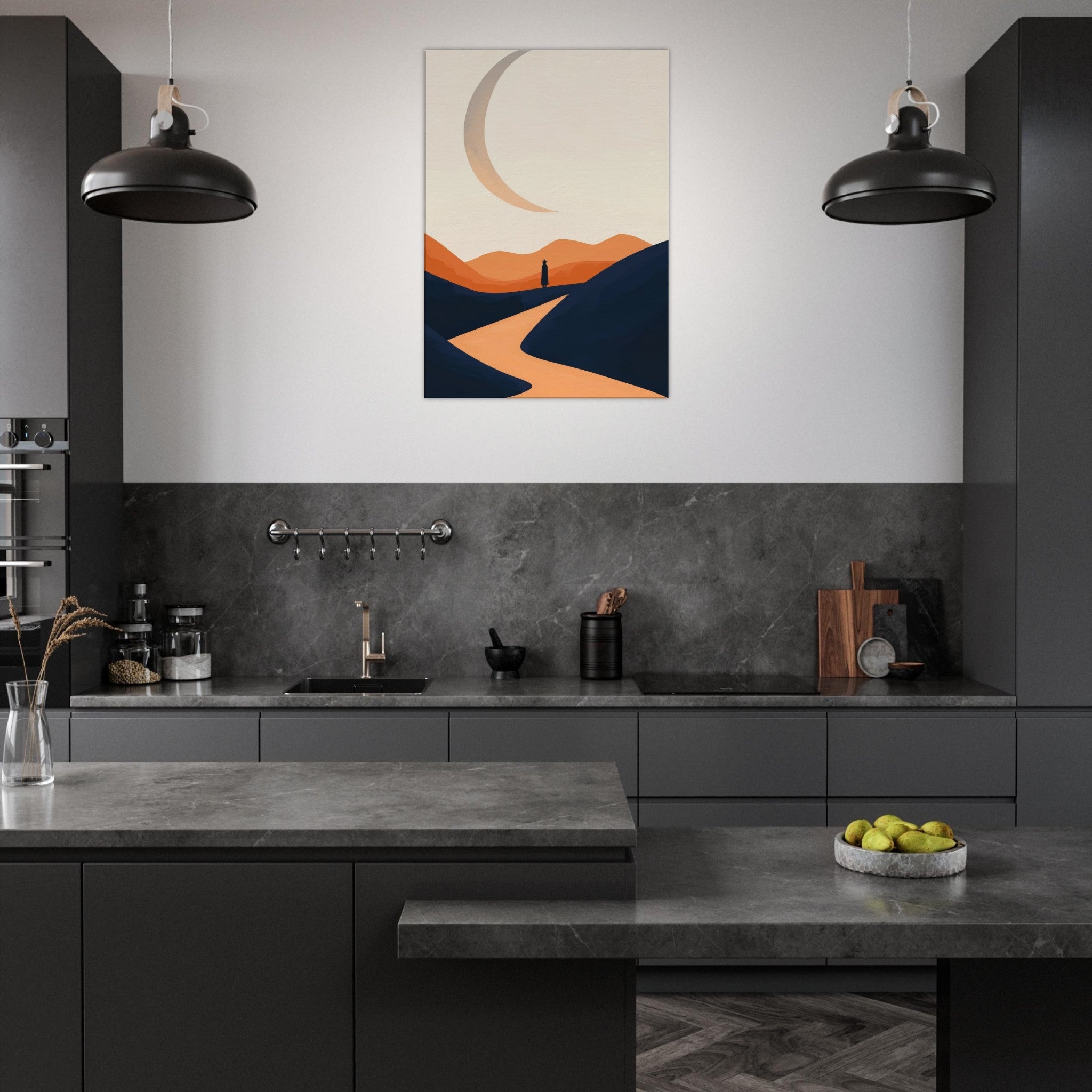 Canvas Portrait - Minimalist Magical Landscape A sleek minimalist 4 - Shop Ai Art WebShop - Digital Art online Store