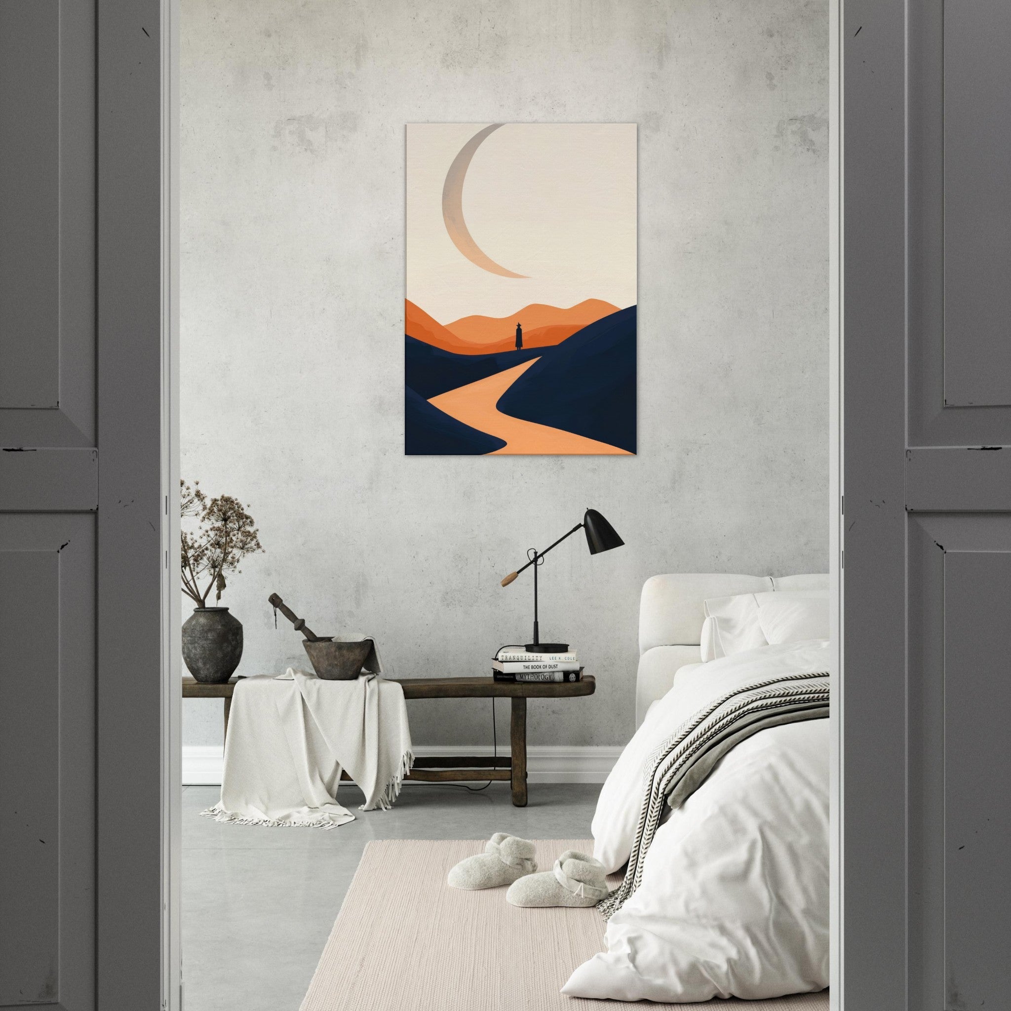 Canvas Portrait - Minimalist Magical Landscape A sleek minimalist 4 - Shop Ai Art WebShop - Digital Art online Store