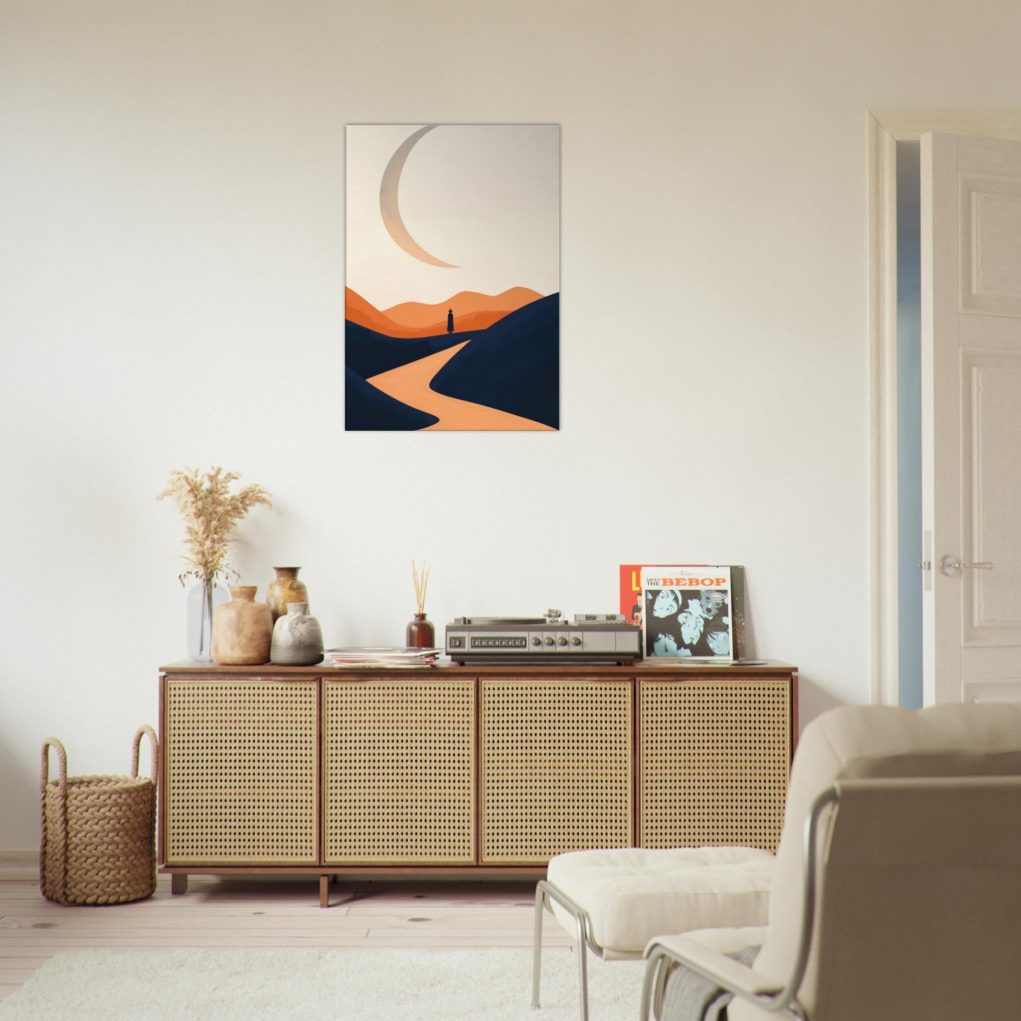 Canvas Portrait - Minimalist Magical Landscape A sleek minimalist 4 - Shop Ai Art WebShop - Digital Art online Store
