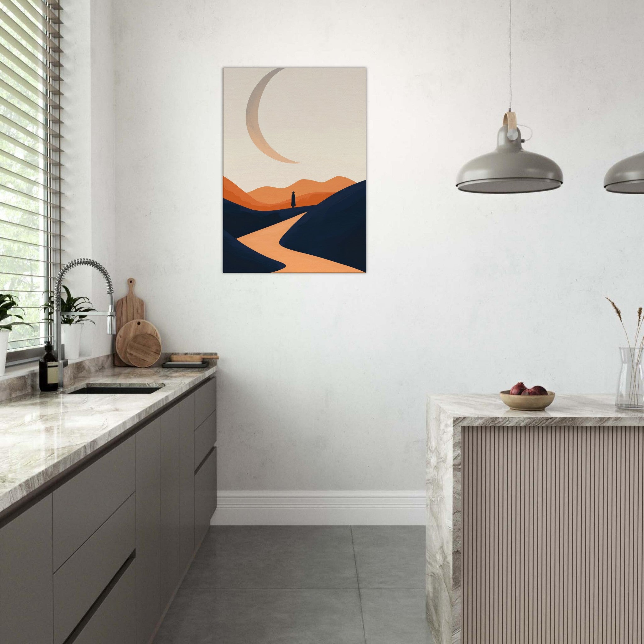 Canvas Portrait - Minimalist Magical Landscape A sleek minimalist 4 - Shop Ai Art WebShop - Digital Art online Store