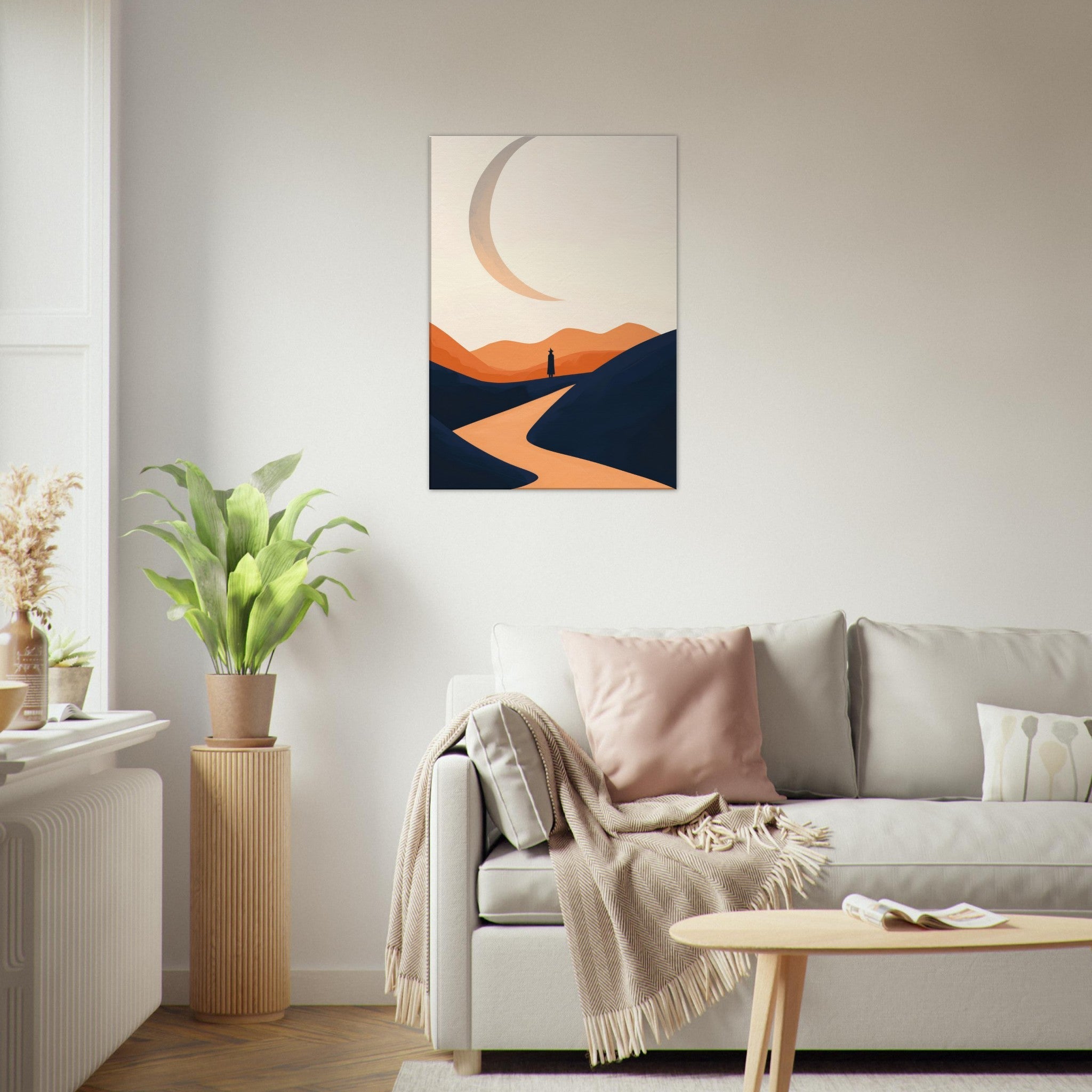 Canvas Portrait - Minimalist Magical Landscape A sleek minimalist 4 - Shop Ai Art WebShop - Digital Art online Store