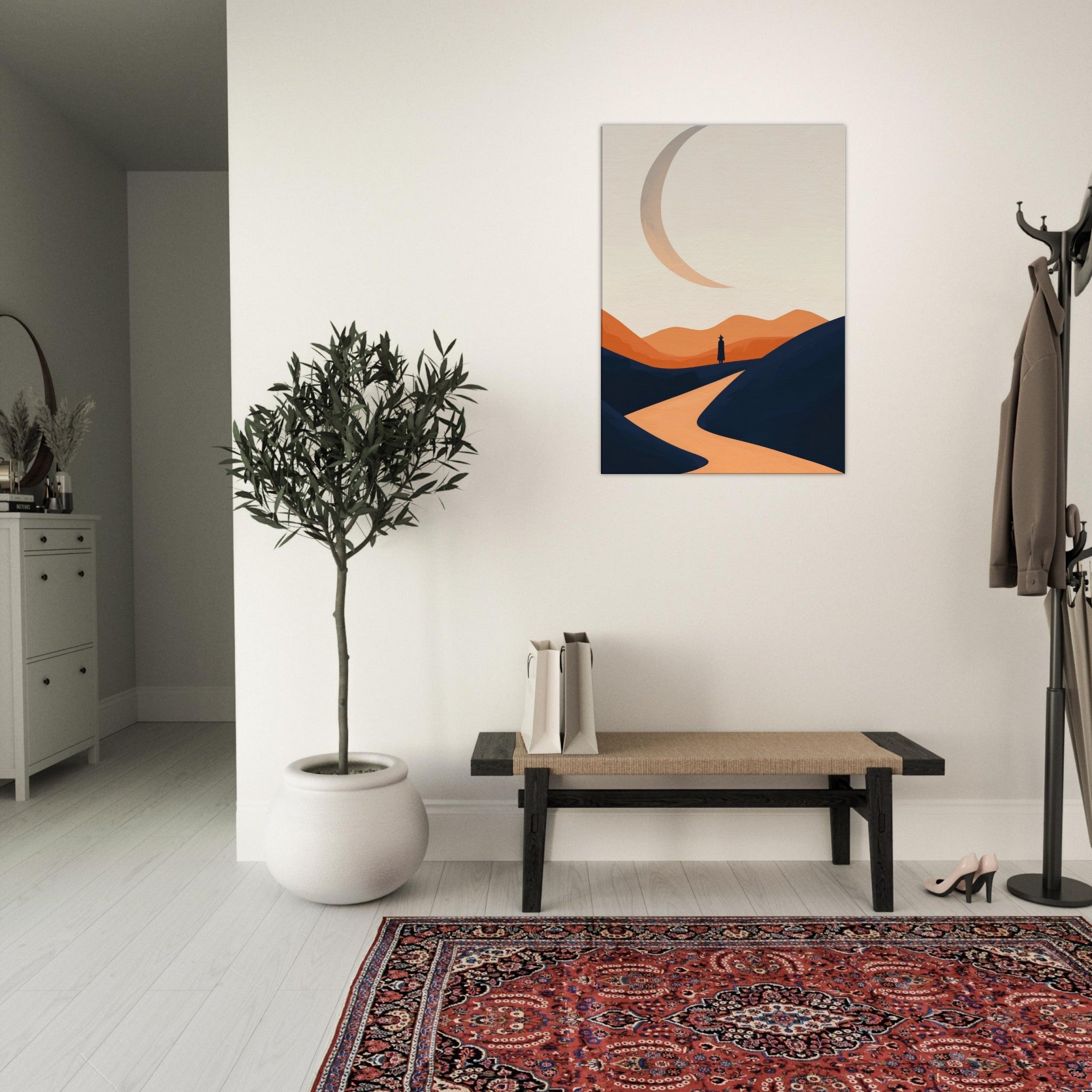 Canvas Portrait - Minimalist Magical Landscape A sleek minimalist 4 - Shop Ai Art WebShop - Digital Art online Store