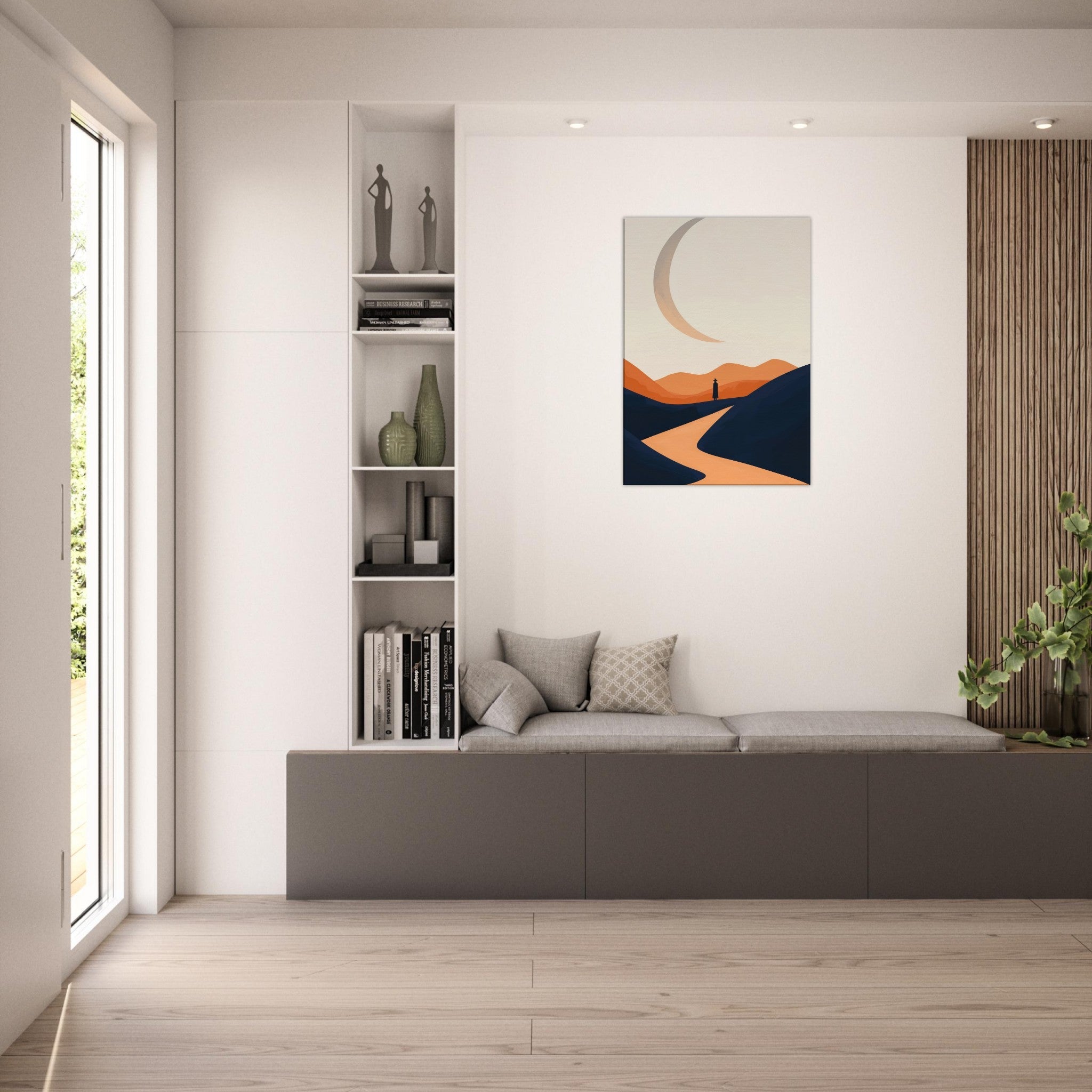 Canvas Portrait - Minimalist Magical Landscape A sleek minimalist 4 - Shop Ai Art WebShop - Digital Art online Store