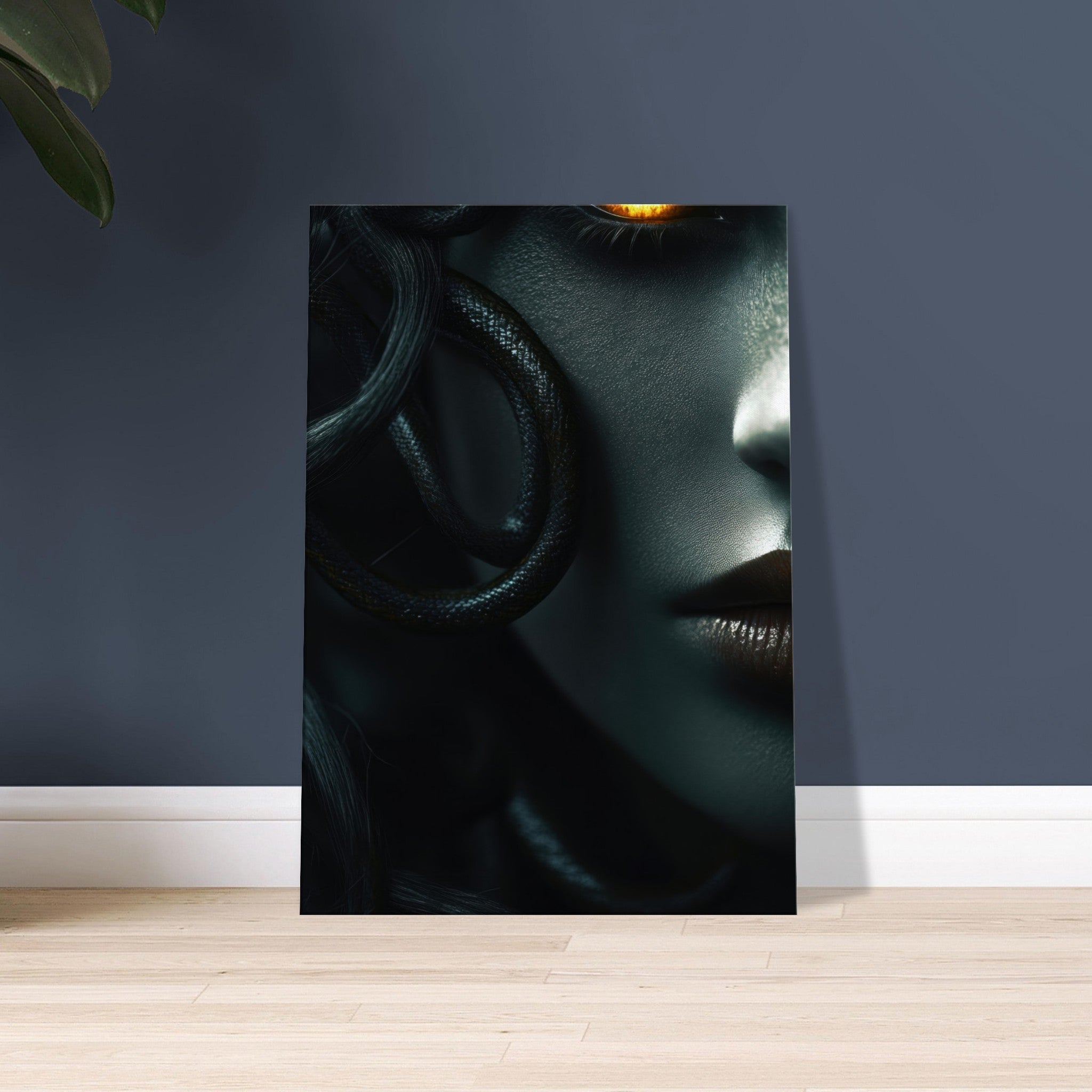 Canvas Portrait - Minimalist Medusas Gaze Minimalism Tight - Focus - Shop Ai Art WebShop - Digital Art online Store
