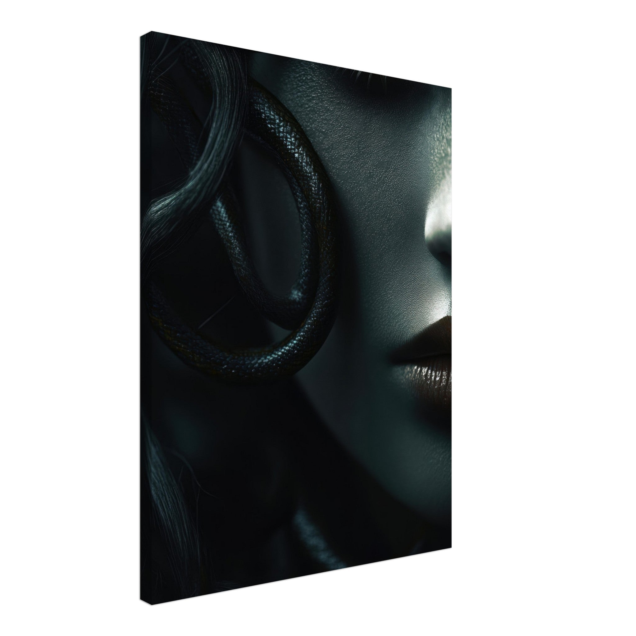 Canvas Portrait - Minimalist Medusas Gaze Minimalism Tight - Focus - Shop Ai Art WebShop - Digital Art online Store