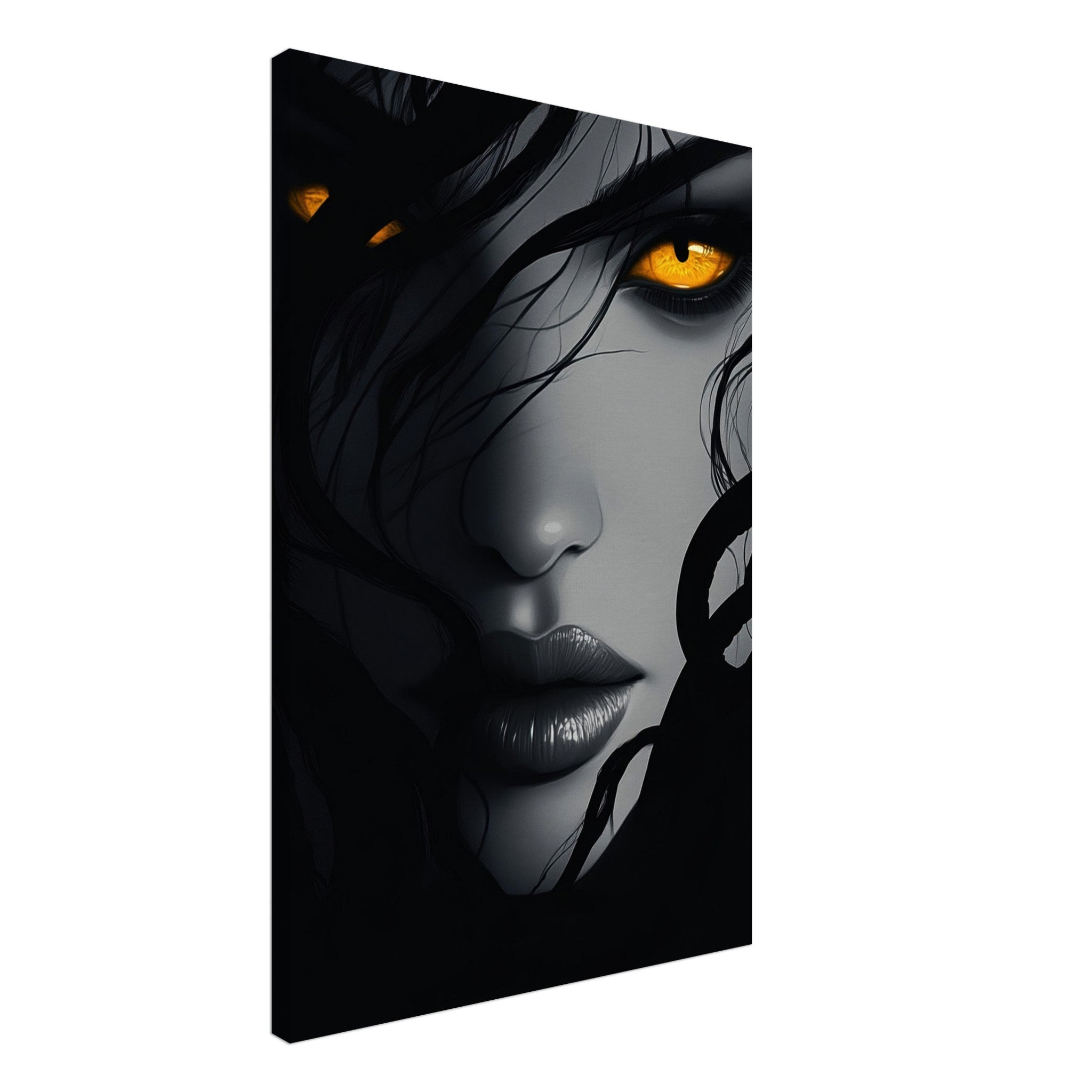 Canvas Portrait - Minimalist Medusas Gaze Minimalism Tight - Focus 2 - Shop Ai Art WebShop - Digital Art online Store