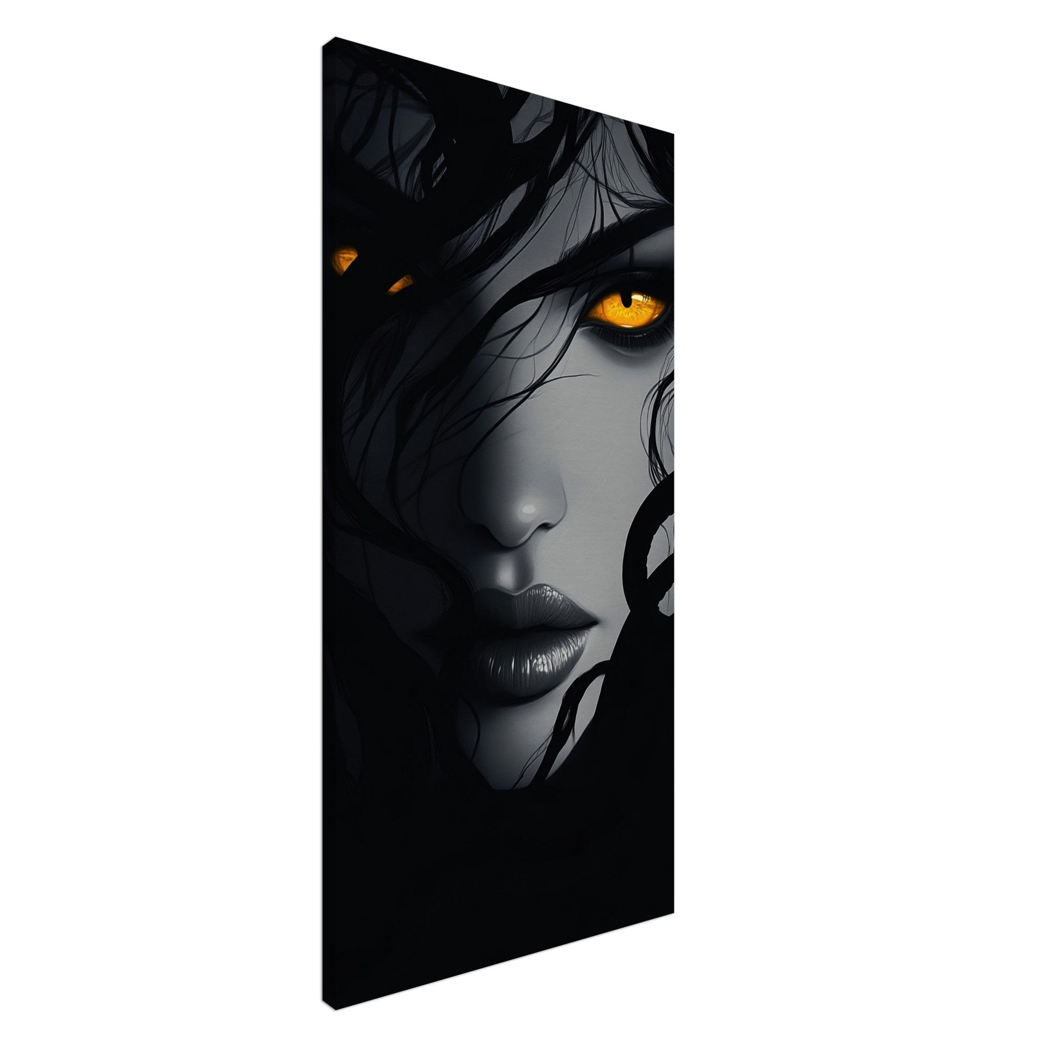 Canvas Portrait - Minimalist Medusas Gaze Minimalism Tight - Focus 2 - Shop Ai Art WebShop - Digital Art online Store