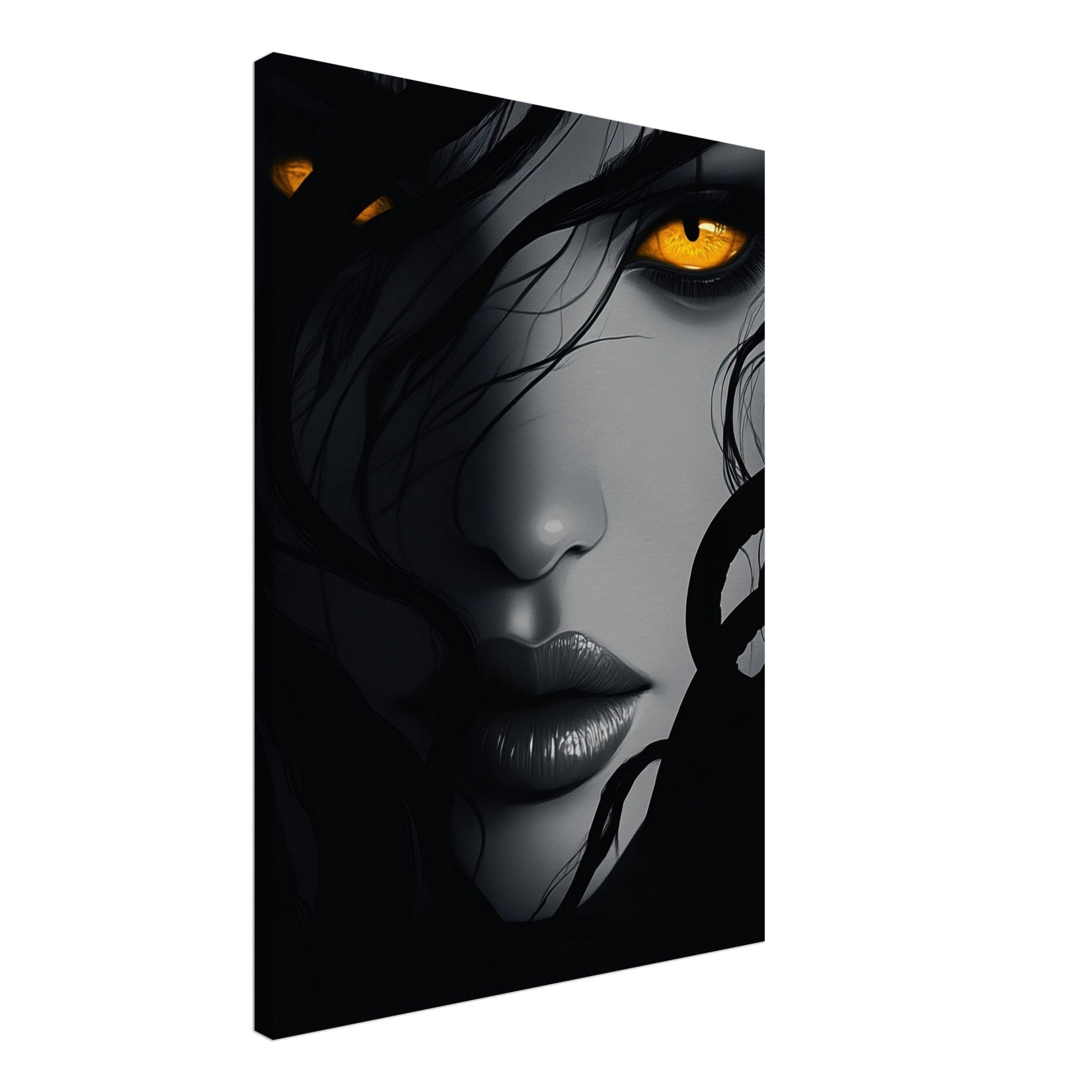 Canvas Portrait - Minimalist Medusas Gaze Minimalism Tight - Focus 2 - Shop Ai Art WebShop - Digital Art online Store