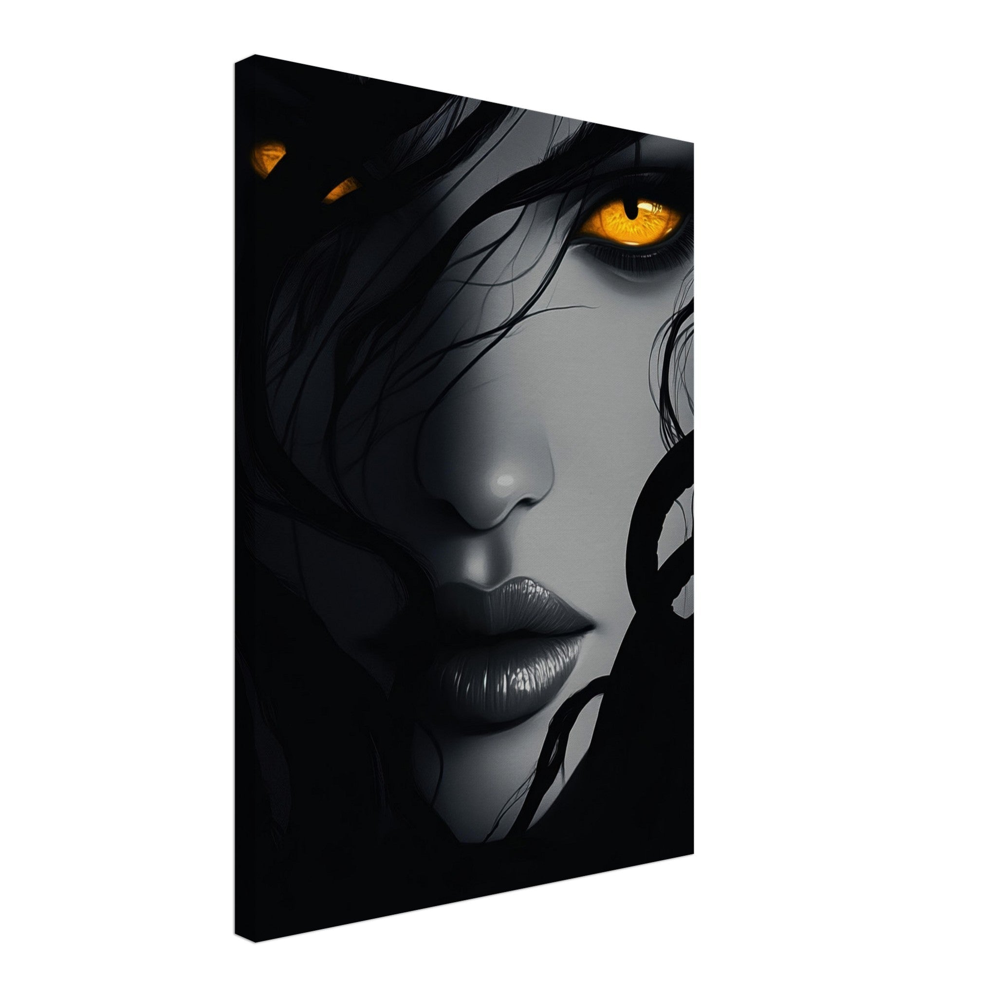 Canvas Portrait - Minimalist Medusas Gaze Minimalism Tight - Focus 2 - Shop Ai Art WebShop - Digital Art online Store