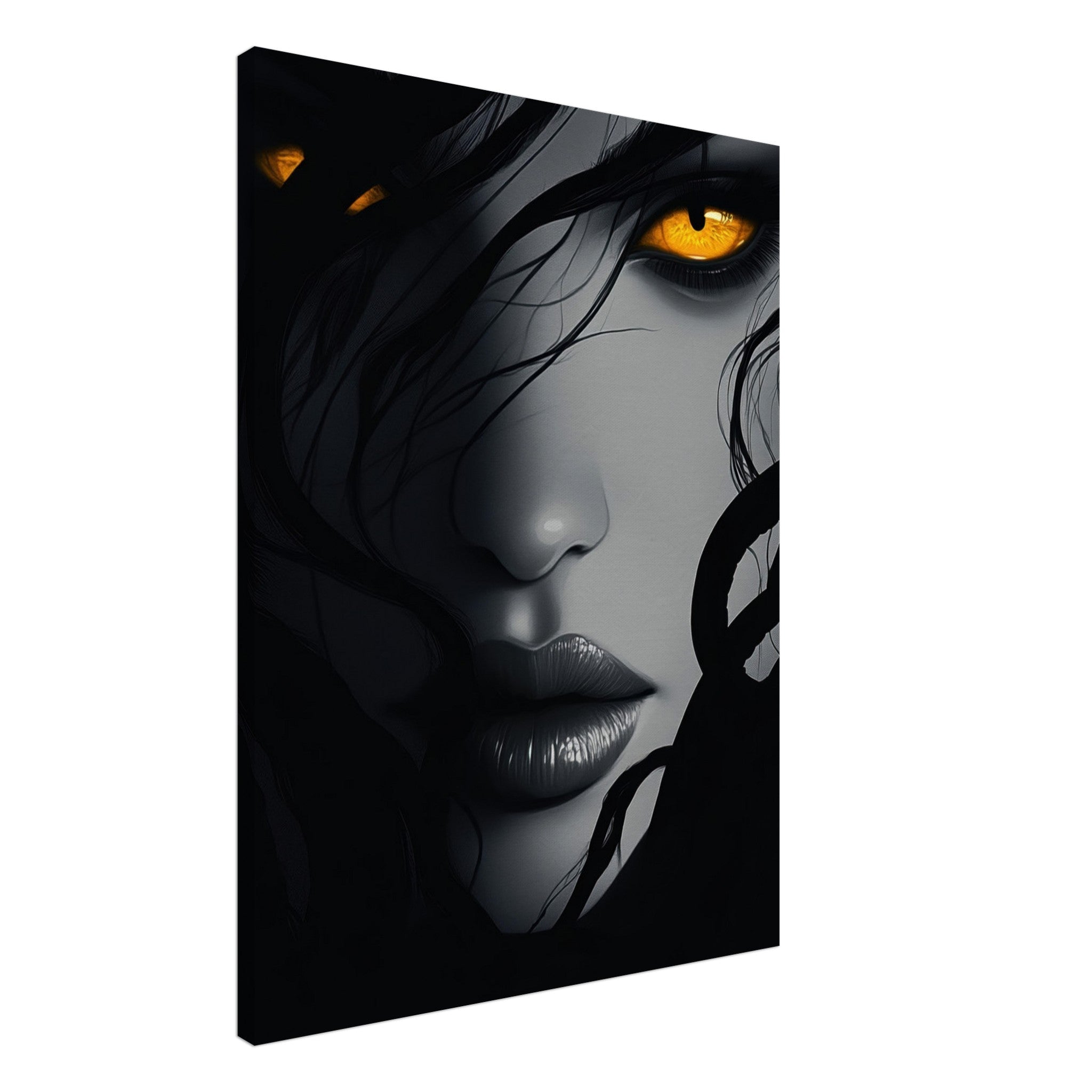 Canvas Portrait - Minimalist Medusas Gaze Minimalism Tight - Focus 2 - Shop Ai Art WebShop - Digital Art online Store