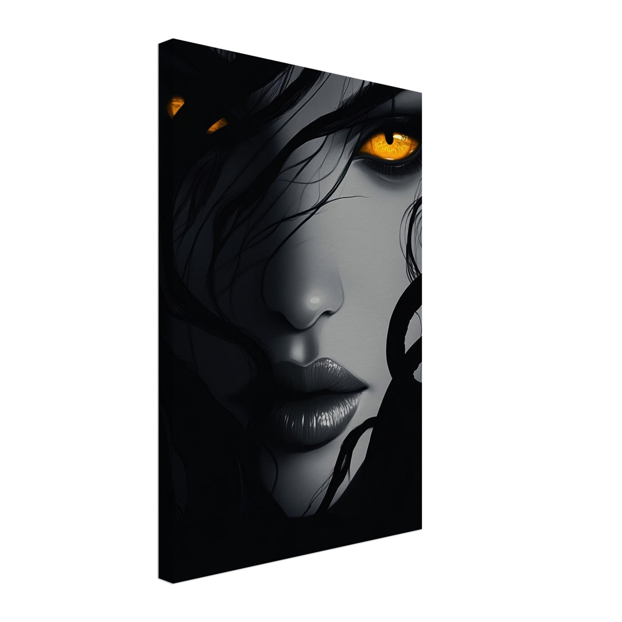 Canvas Portrait - Minimalist Medusas Gaze Minimalism Tight - Focus 2 - Shop Ai Art WebShop - Digital Art online Store